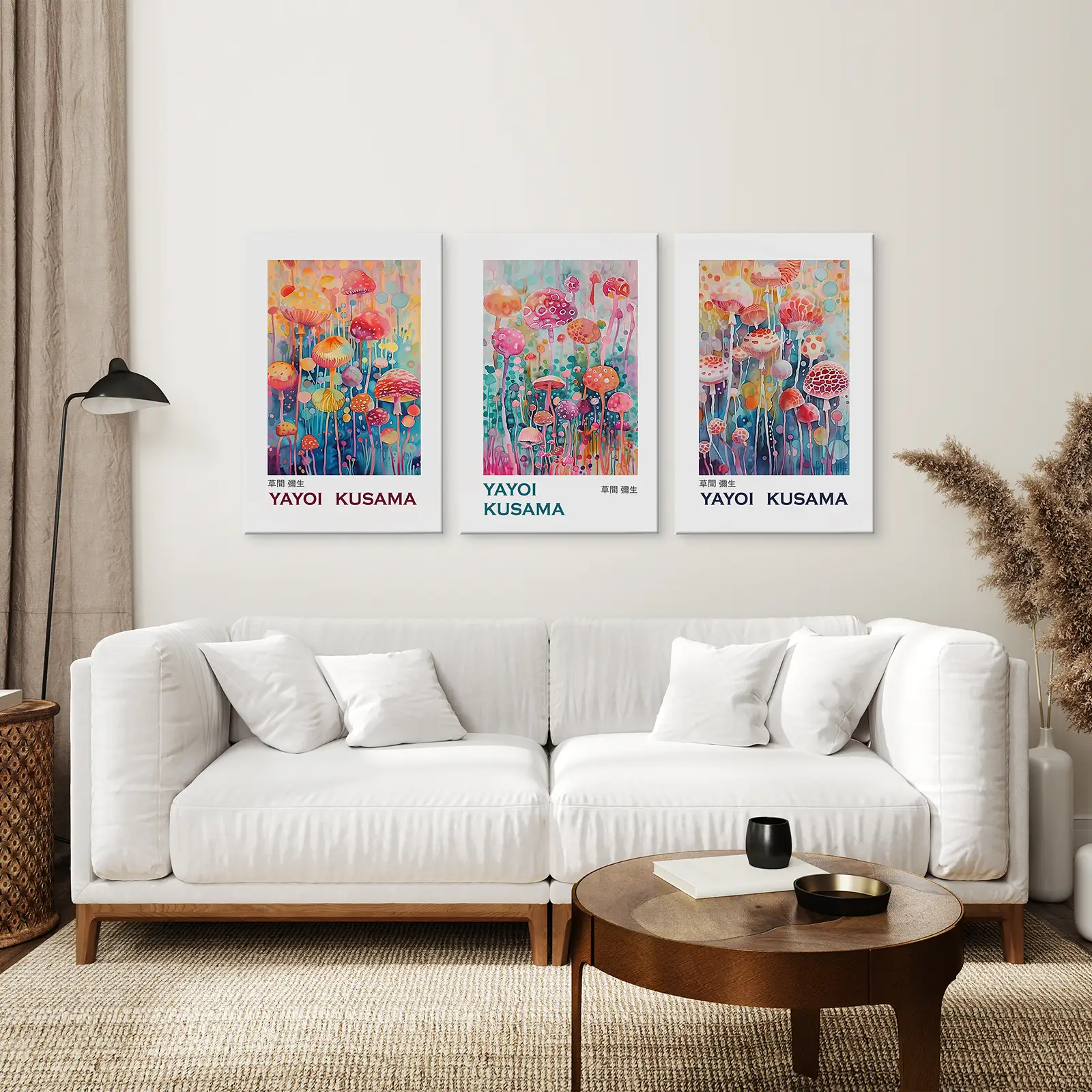 Colorful Yayoi Kusama 3 Piece Wall Art Prints - Image 6
