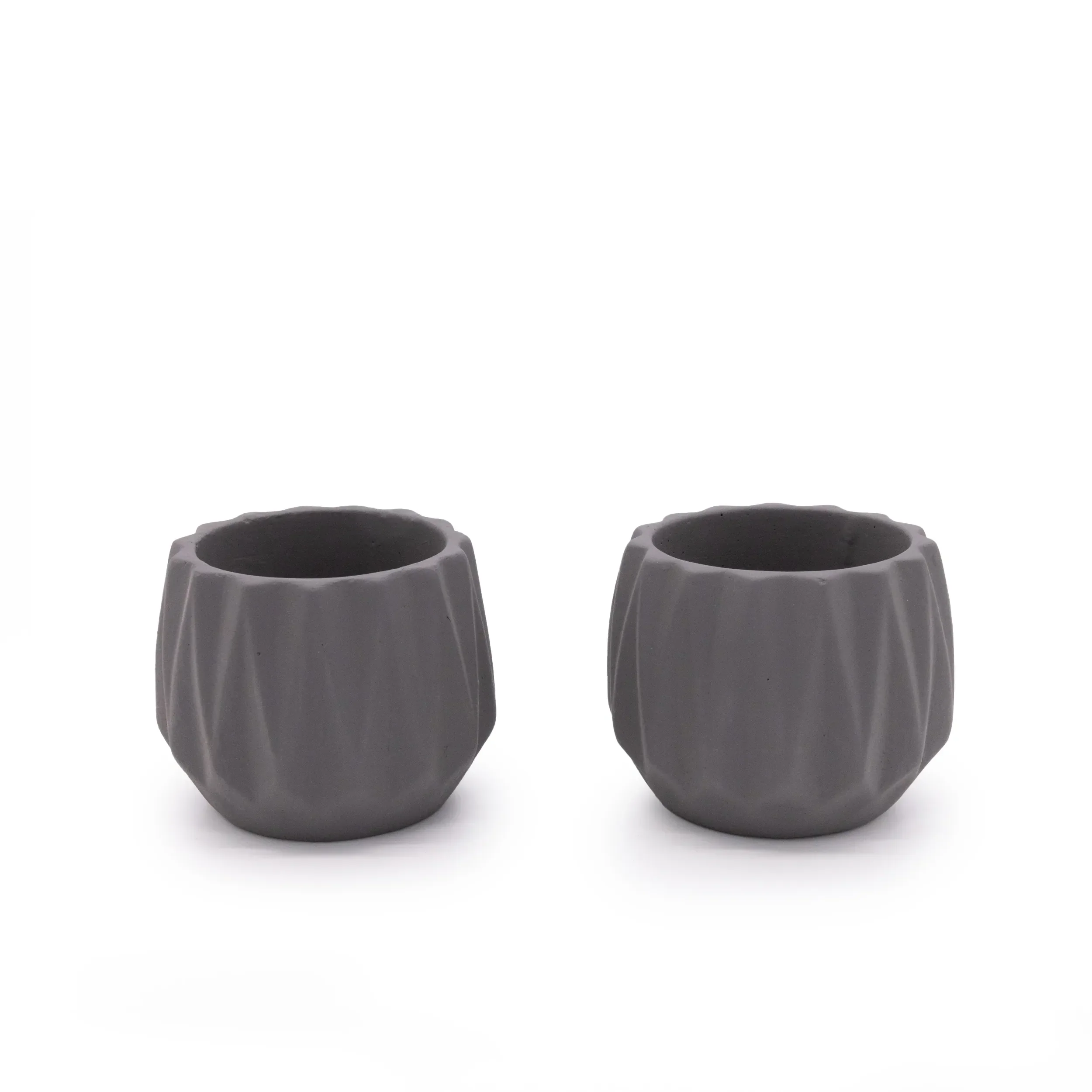 Concrete Mini Flute Tabletop Planters (Set of 2) - Image 3