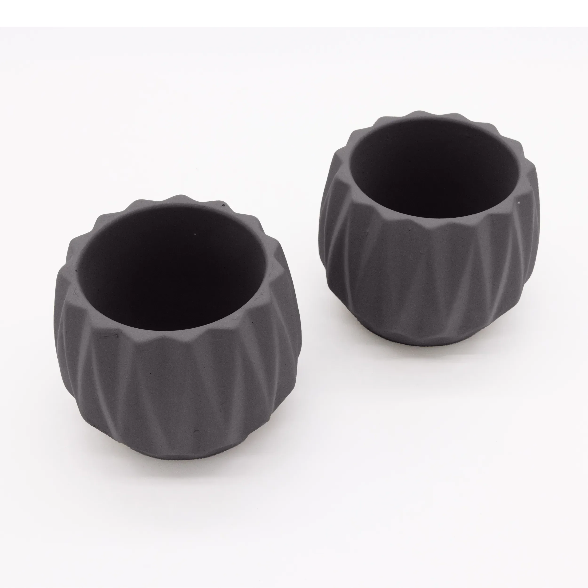 Concrete Mini Flute Tabletop Planters (Set of 2) - Image 4