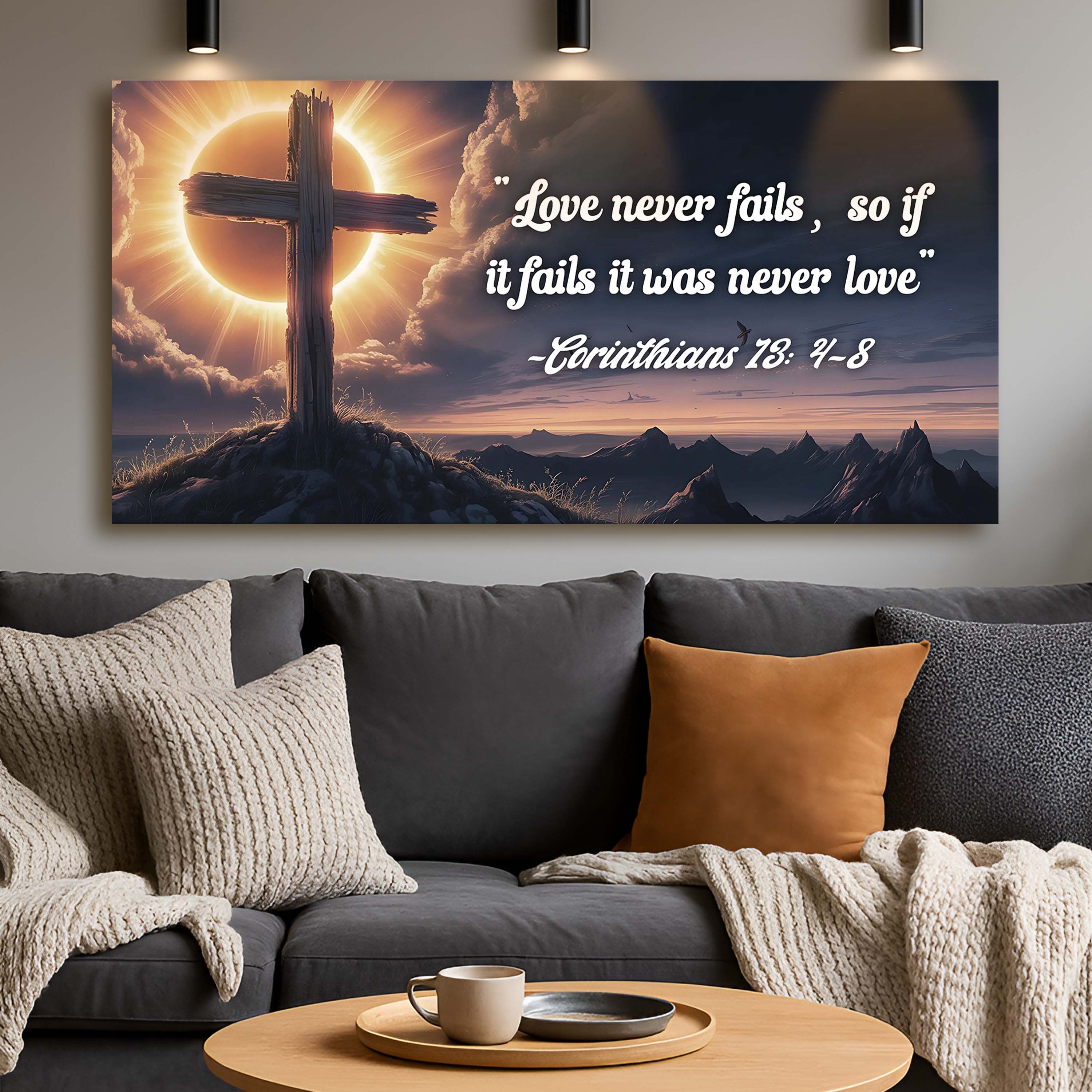 Corinthians 13:4-8 - Love Never Fails Faith Sign - Image 4