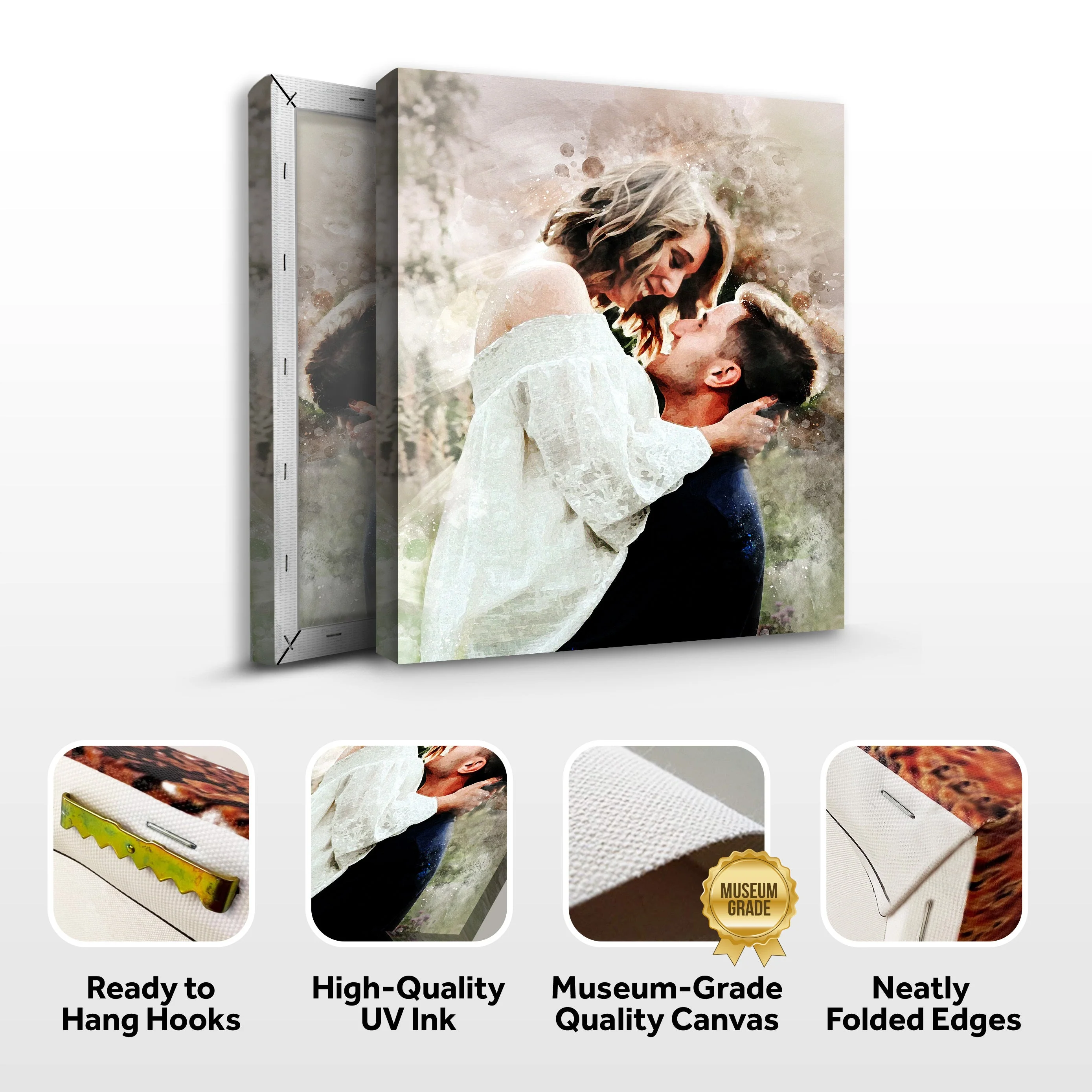 Couple Watercolor Portrait Sign - Image 3