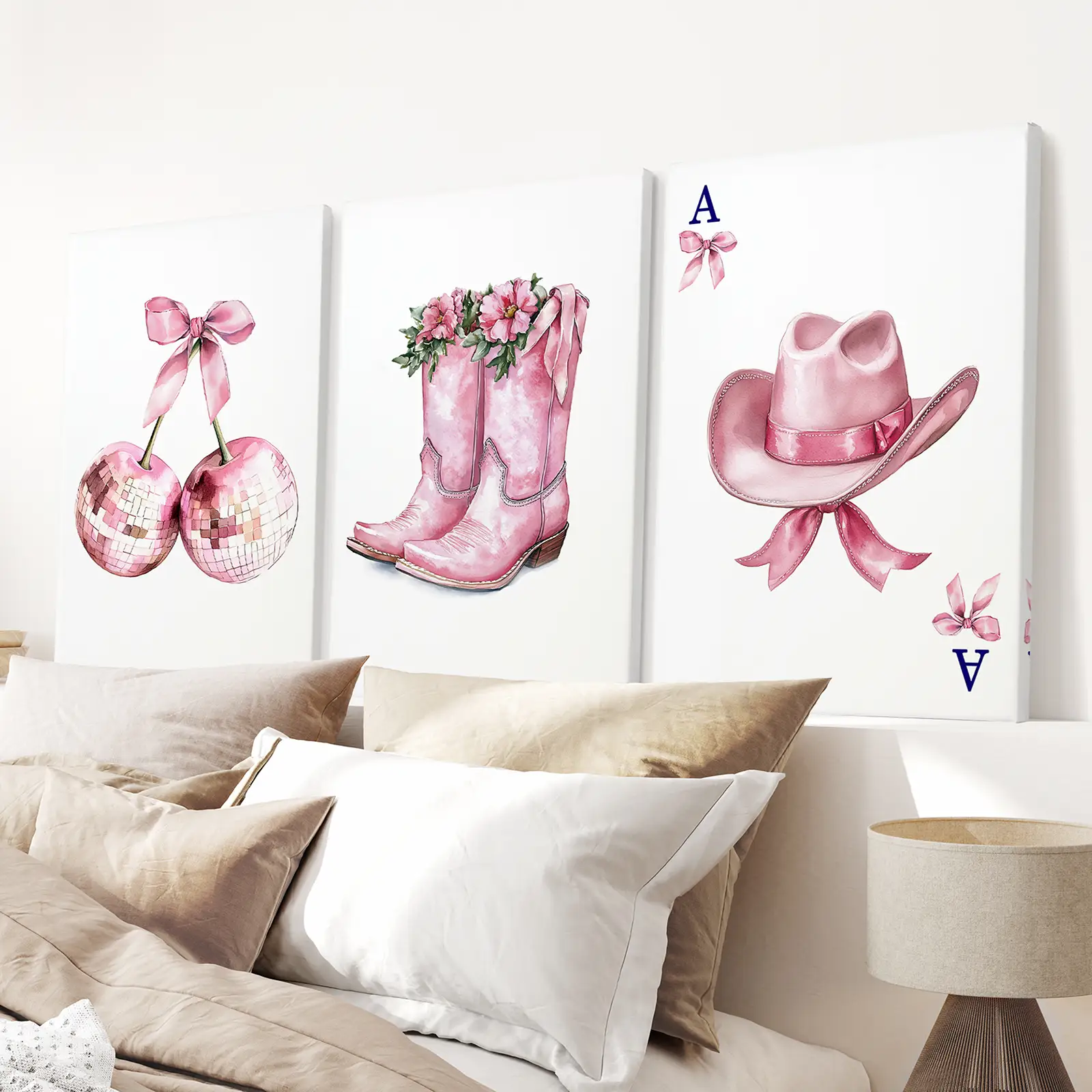 Cowgirl Hat and Boots Wall Art Pink Poster Set - Image 6