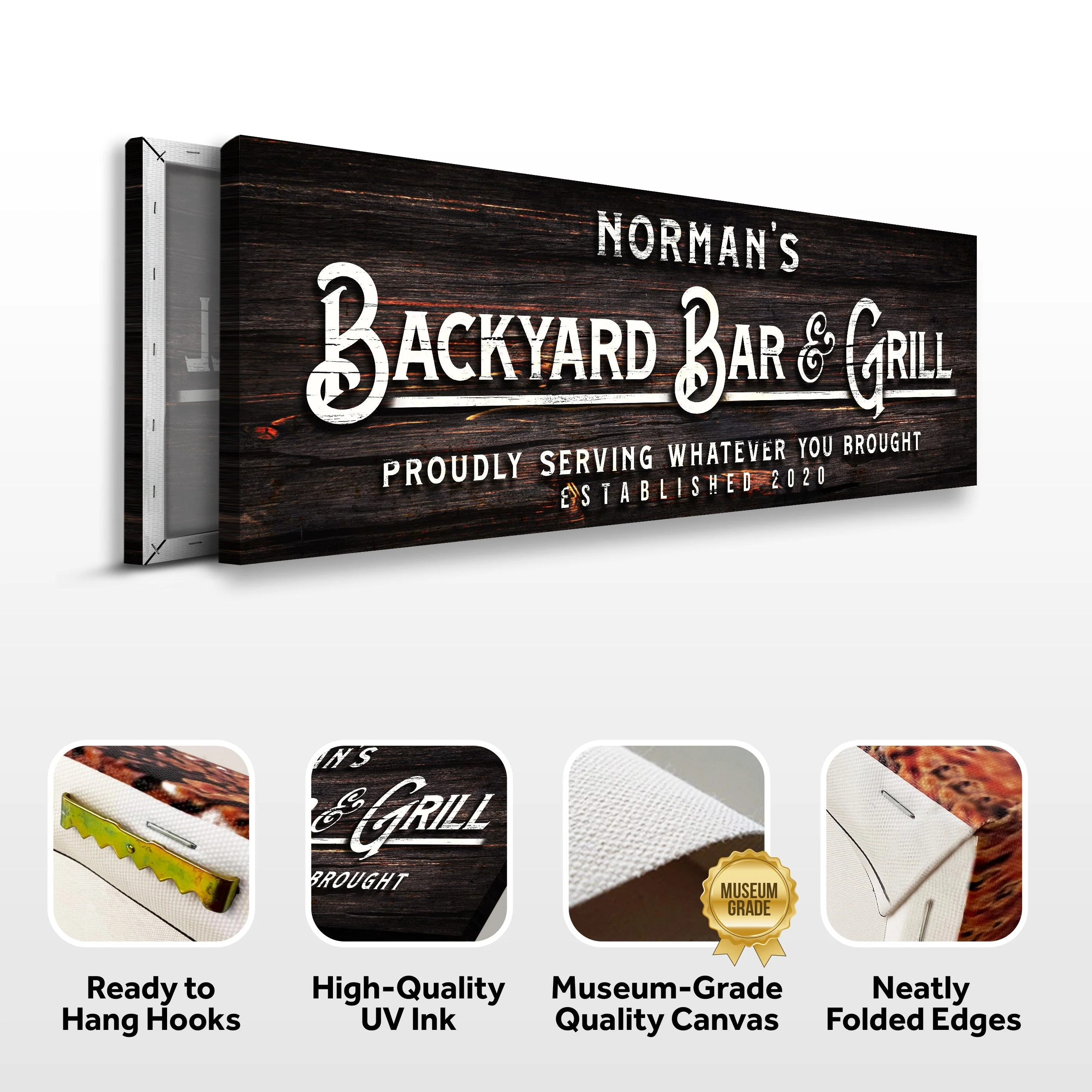 Custom Backyard Bar and Grill Sign: Custom Bar Signs for Home Bar – Perfect for Outdoor Man Cave Decor - Image 4