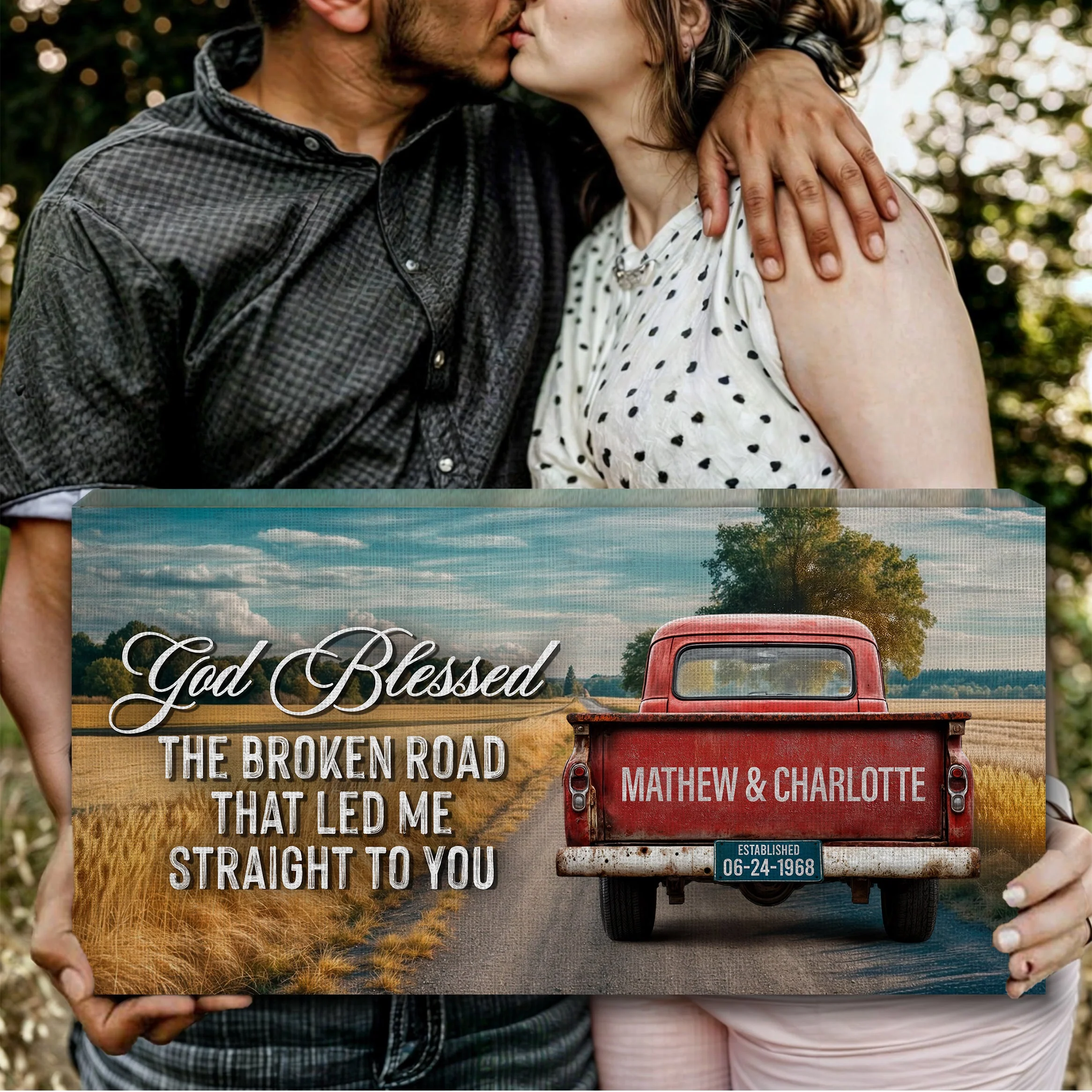 Custom Vintage Truck Couple Sign IV - Image 3