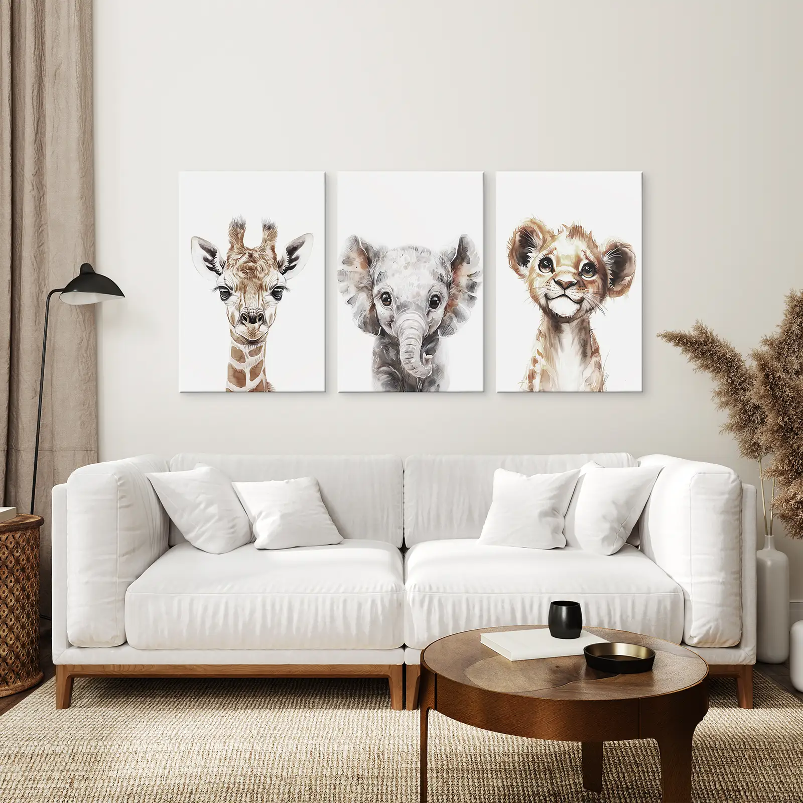 Cute Set of 3 Watercolor Jungle Animal Wall Art - Image 5