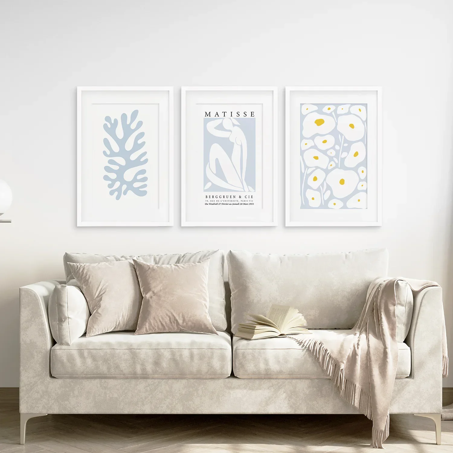 Danish Henri Matisse Inspired Set of 3 Prints. Pastel Tones - Image 2
