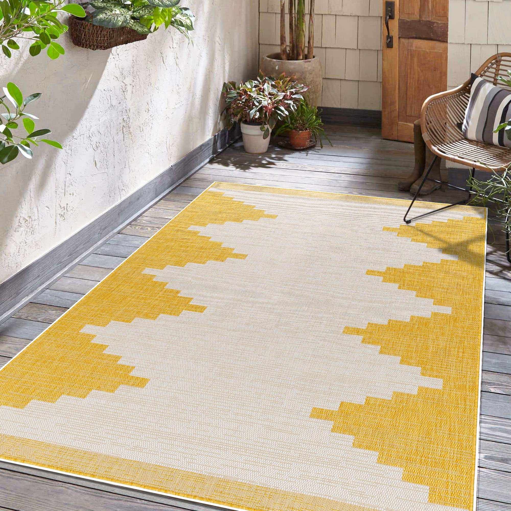 Djugun Yellow Outdoor Rug - Image 2