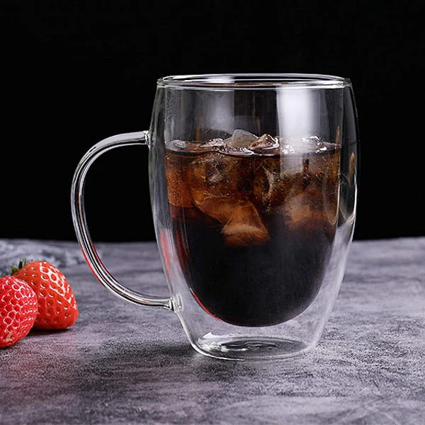 Double Walled Glass Coffee Mugs 8.5oz / 250ml, (Set of 2) (Regular Shape 250 ml) - Image 3