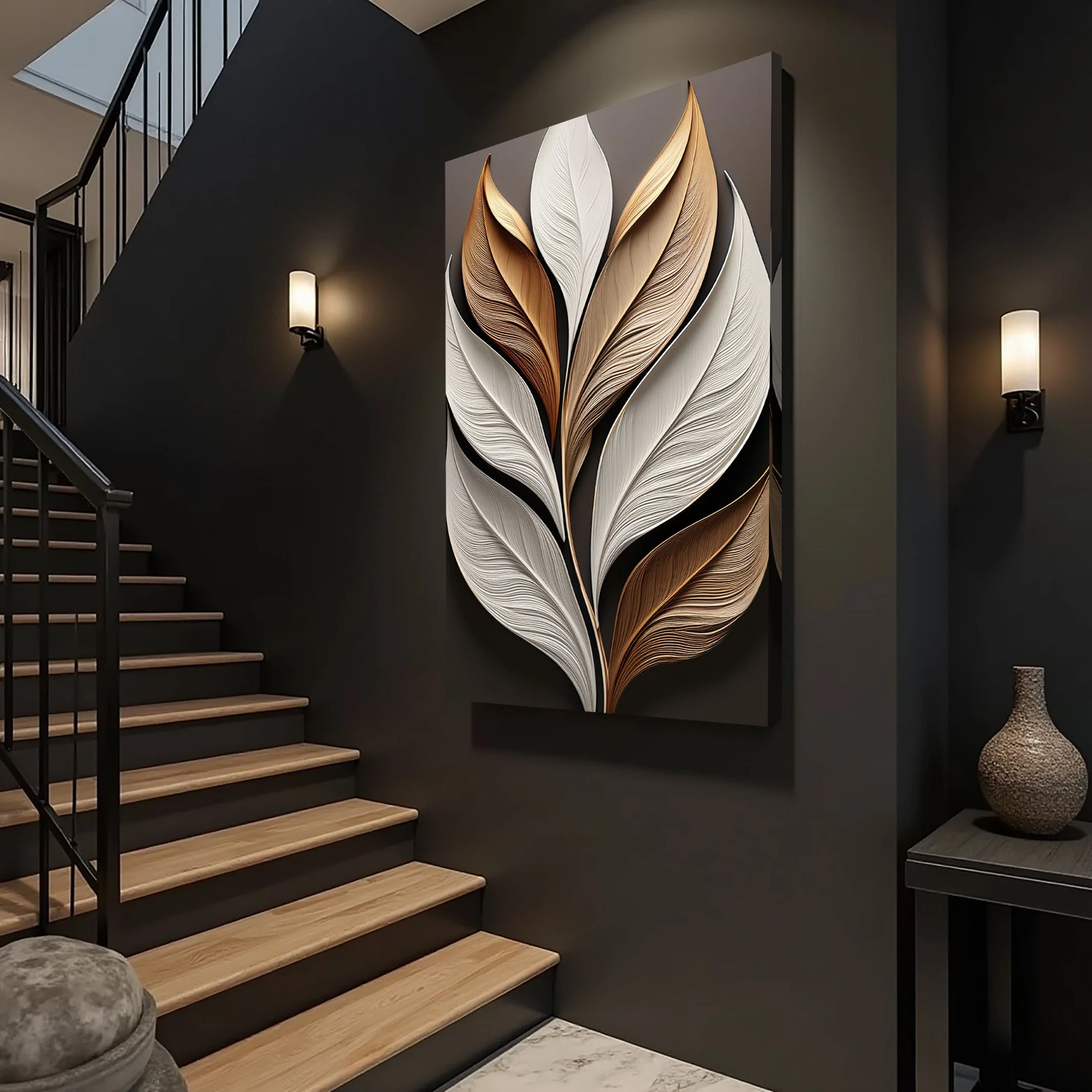 Elegant 3D Leaf Wall Art - Image 4