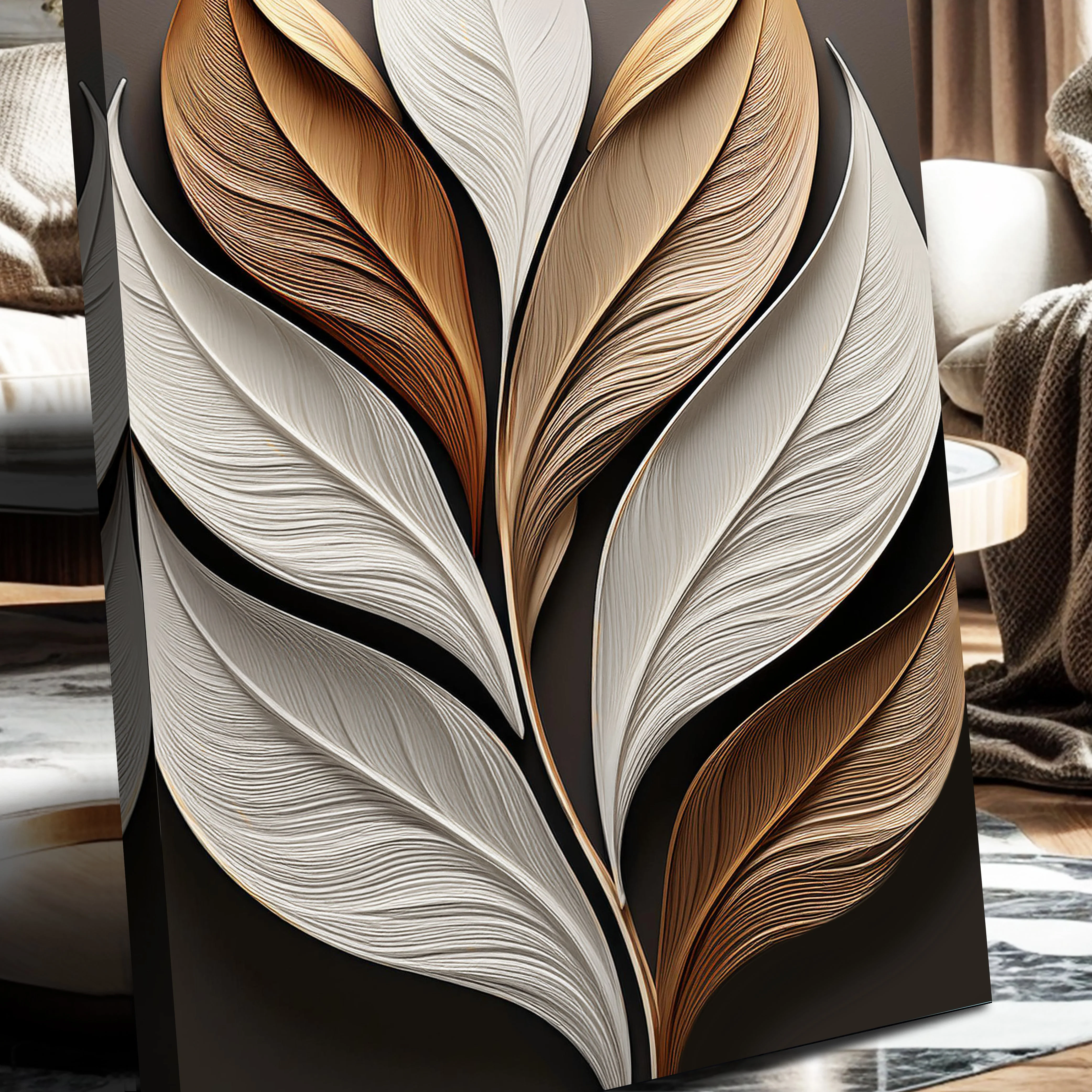 Elegant 3D Leaf Wall Art - Image 5