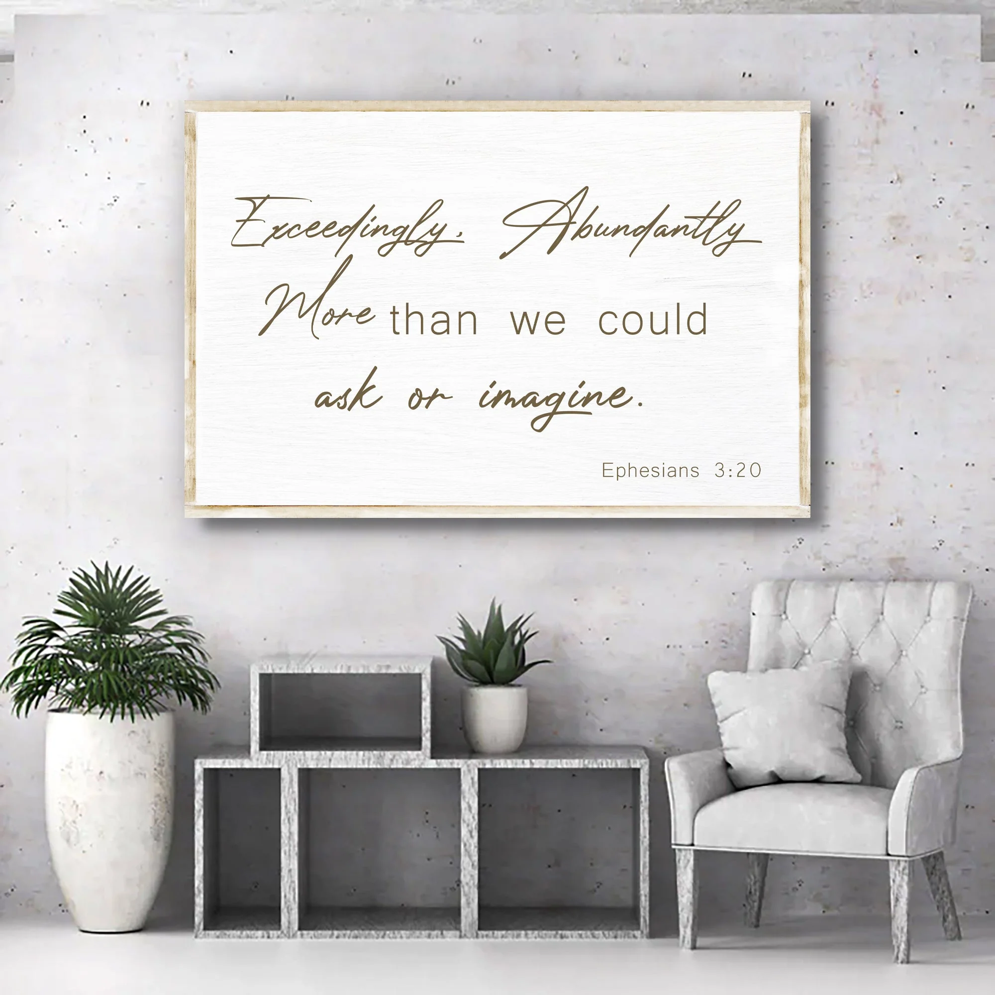 Ephesians 3:20 Farmhouse Faith Sign II - Image 2