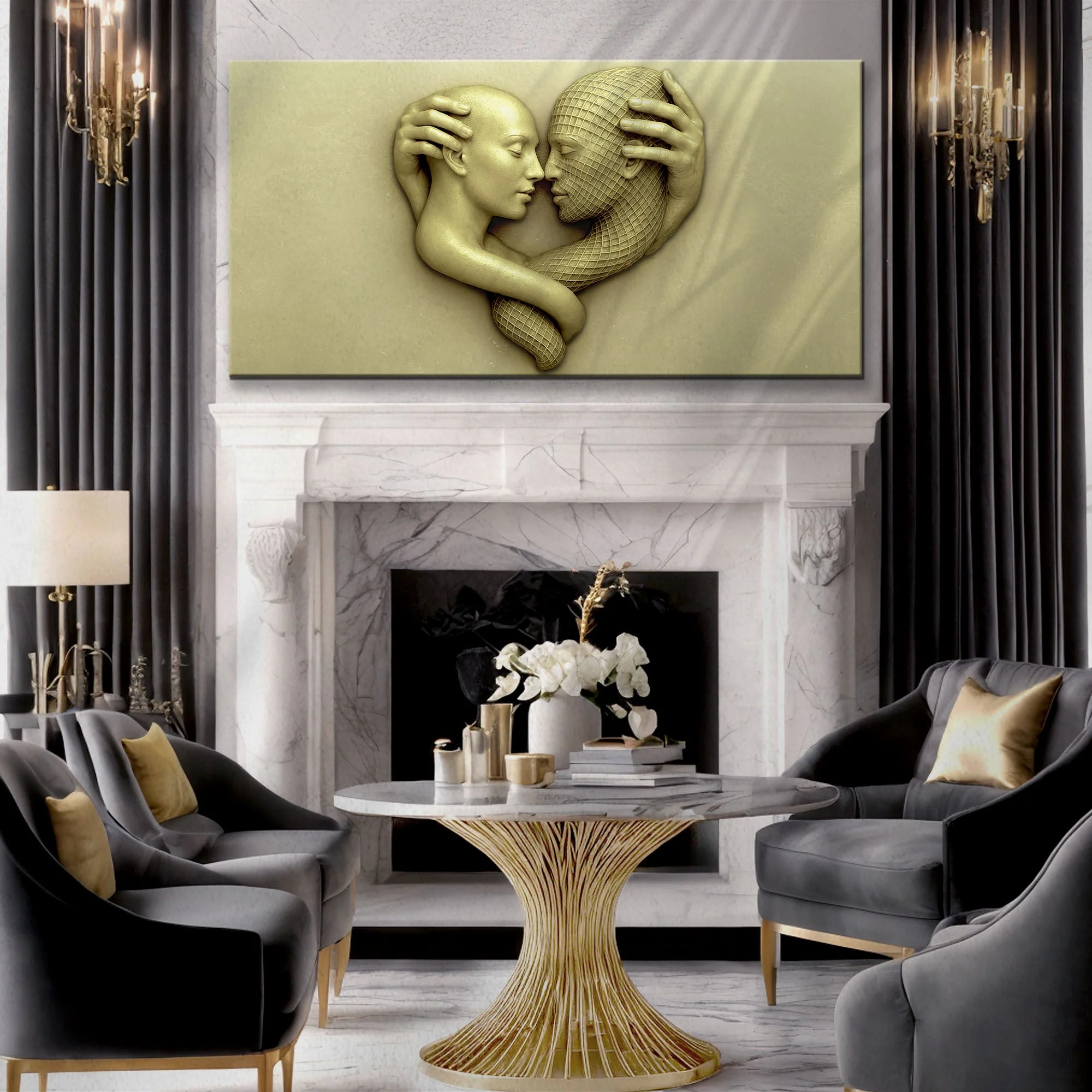 Eternal Love Figure Abstract Wall Art - Image 5