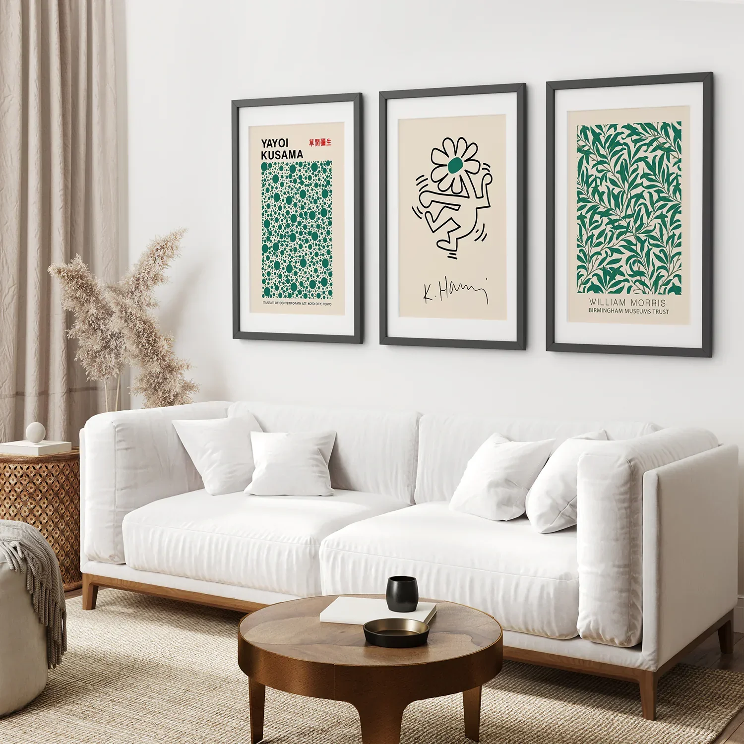 Exhibition Green Art Set of 3 Abstract Print - Image 2