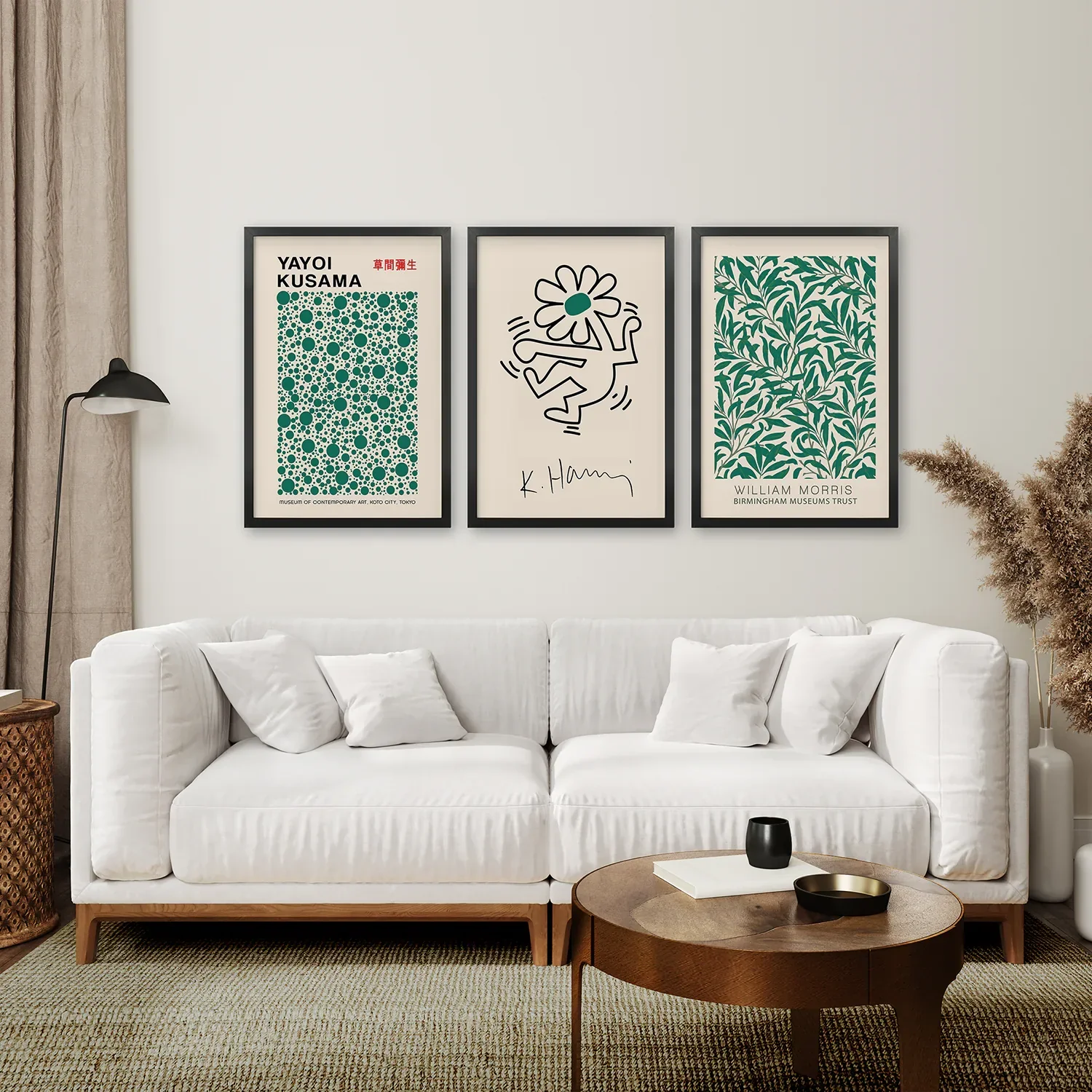 Exhibition Green Art Set of 3 Abstract Print - Image 4