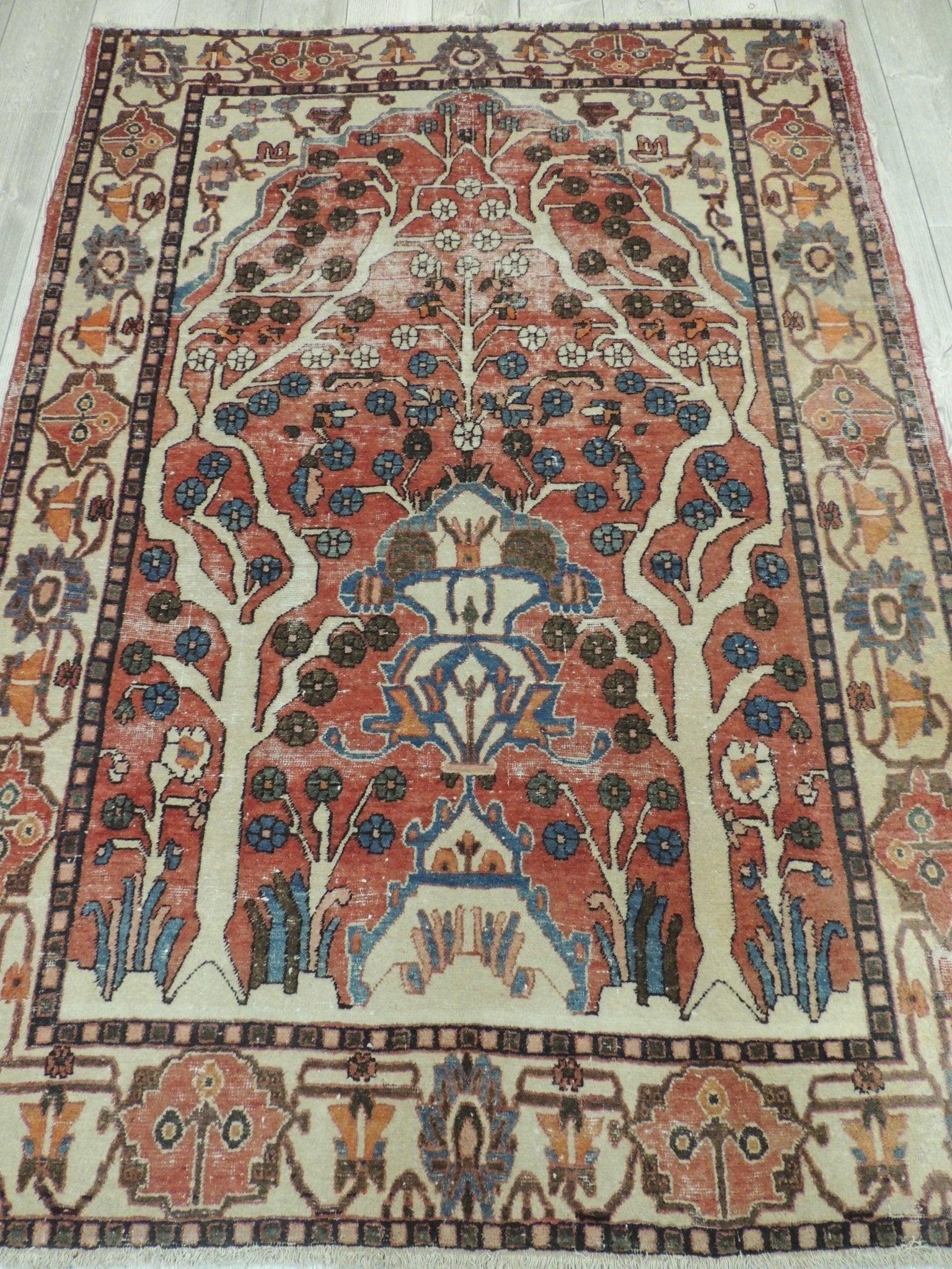 Exquisite Distressed Fine Persian Area Rug 5x7 Ft - Image 5