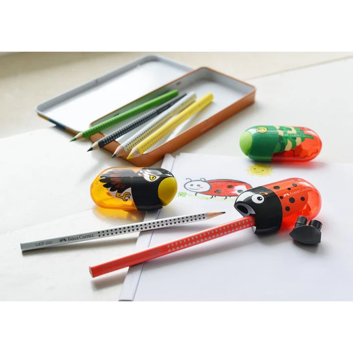 Faber-Castell Double Hole Sharpener with Eraser - Image 3