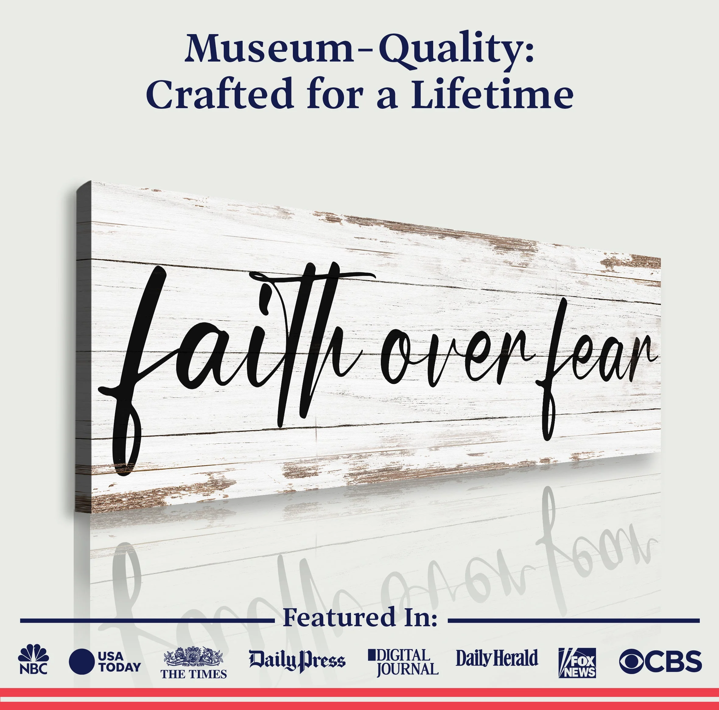 Faith Over Fear Faith Sign III - Image 4