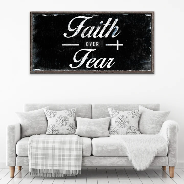 Faith Over Fear Motivational Sign - Image 6