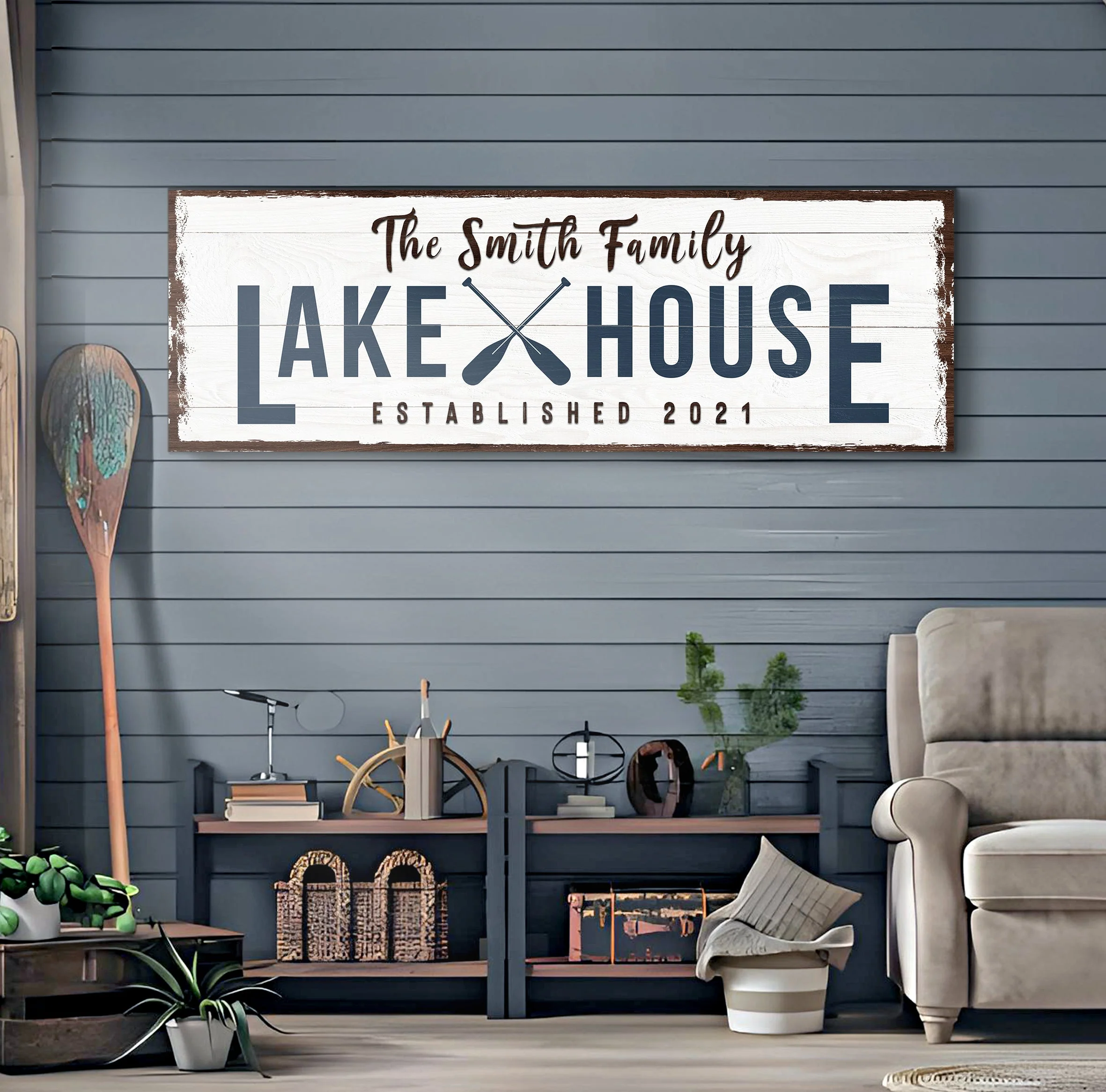 Family Lake House Arrow Sign II - Image 2
