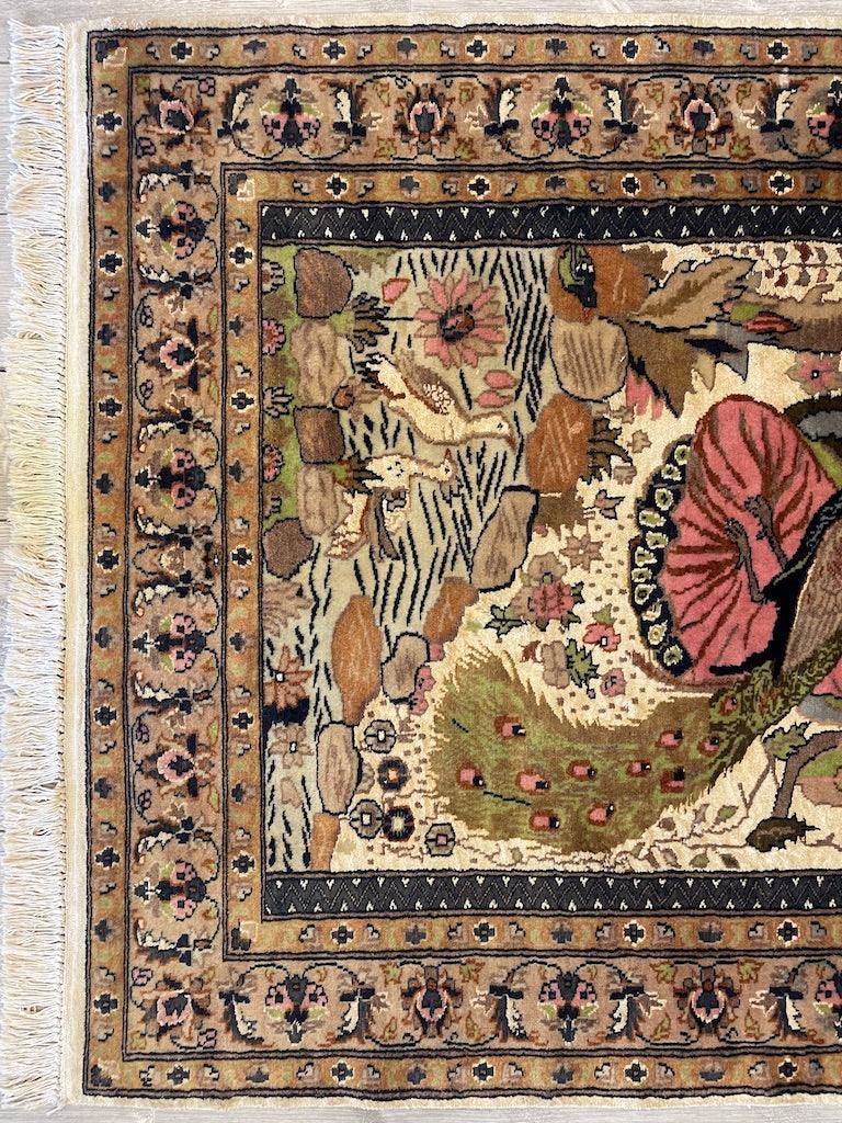Fine Handmade Pictorial Rug 71'’ x 48'’ - Image 6