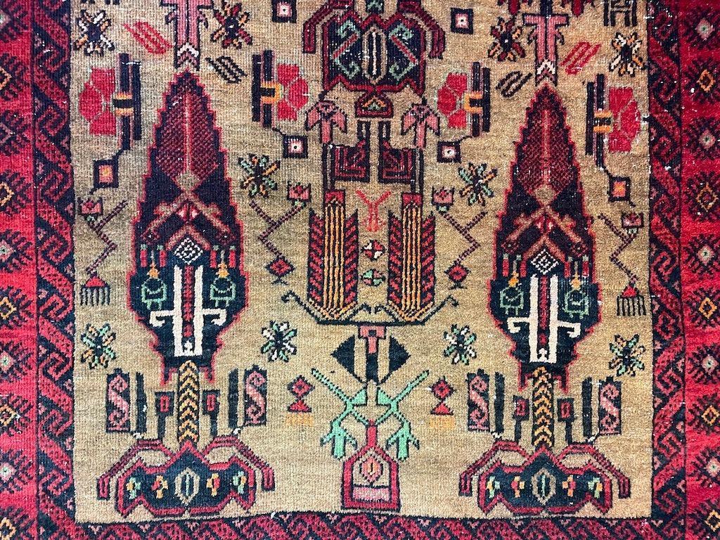 Fine Vintage Wool Baluch Rug 6x4 ft - Image 9