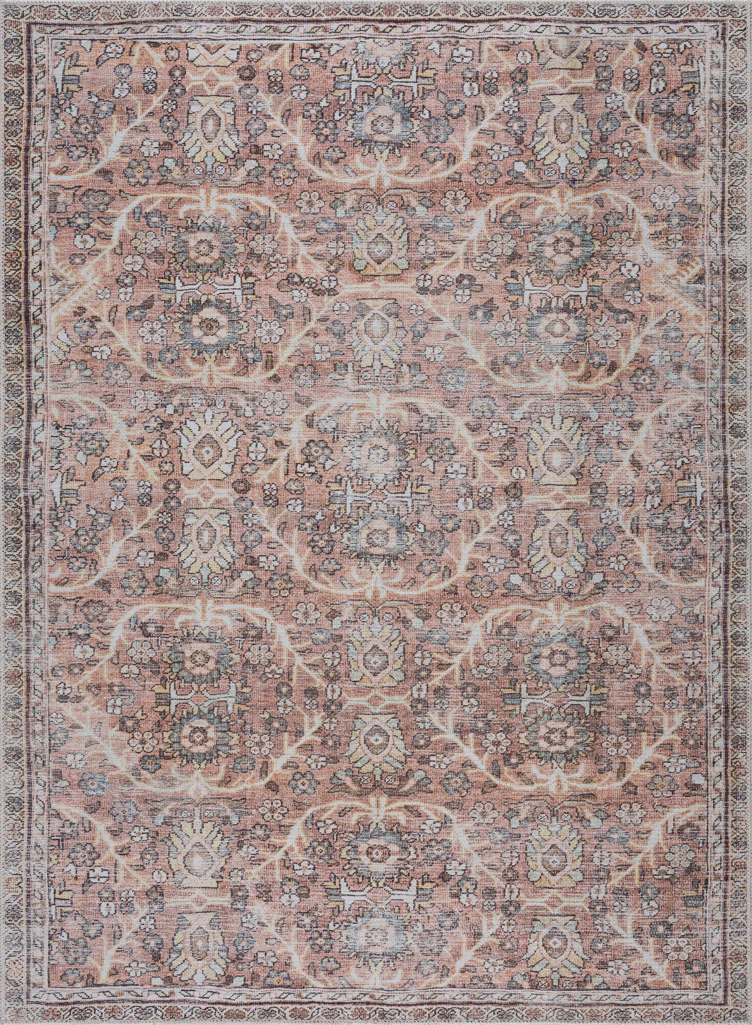 Flat Pile Urpi Red Washable Rug - Clearance