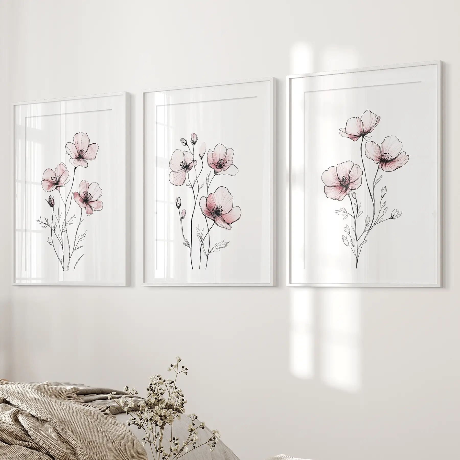 Floral Minimalist Art Posters. 3 Piece Wall Decor - Image 6