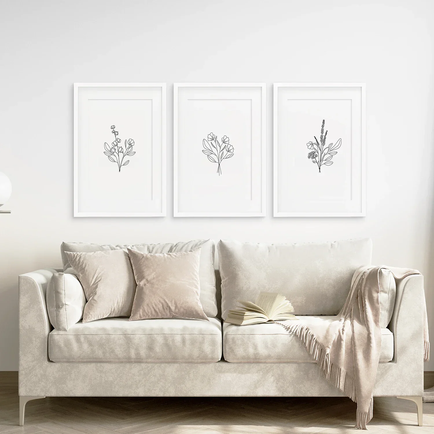 Flower Line Art Set of 3 Prints - Botanical Wall Décor - Image 2