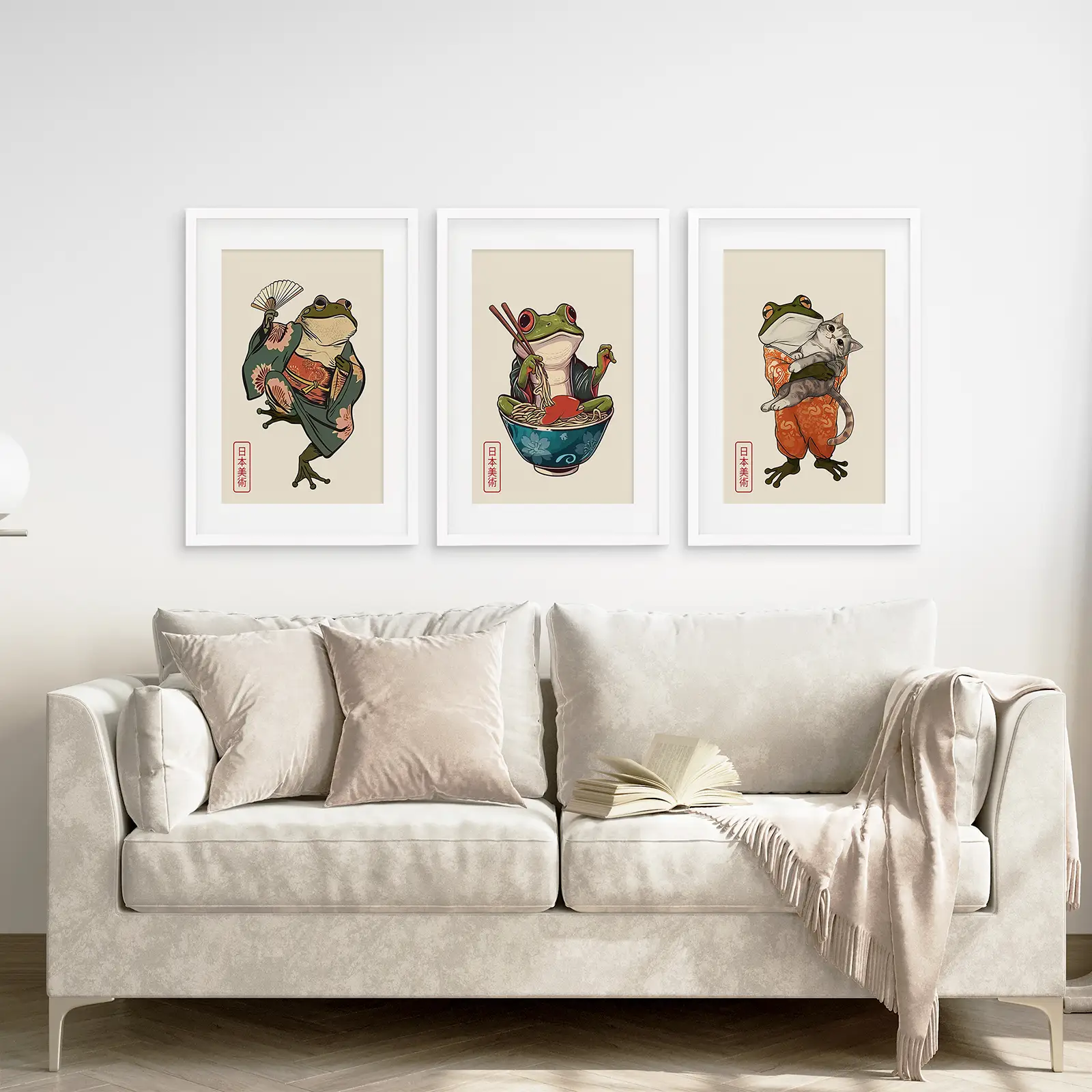 Funny Frog and Cat. Japanese Art. Matsumoto Hoji Poster - Image 5
