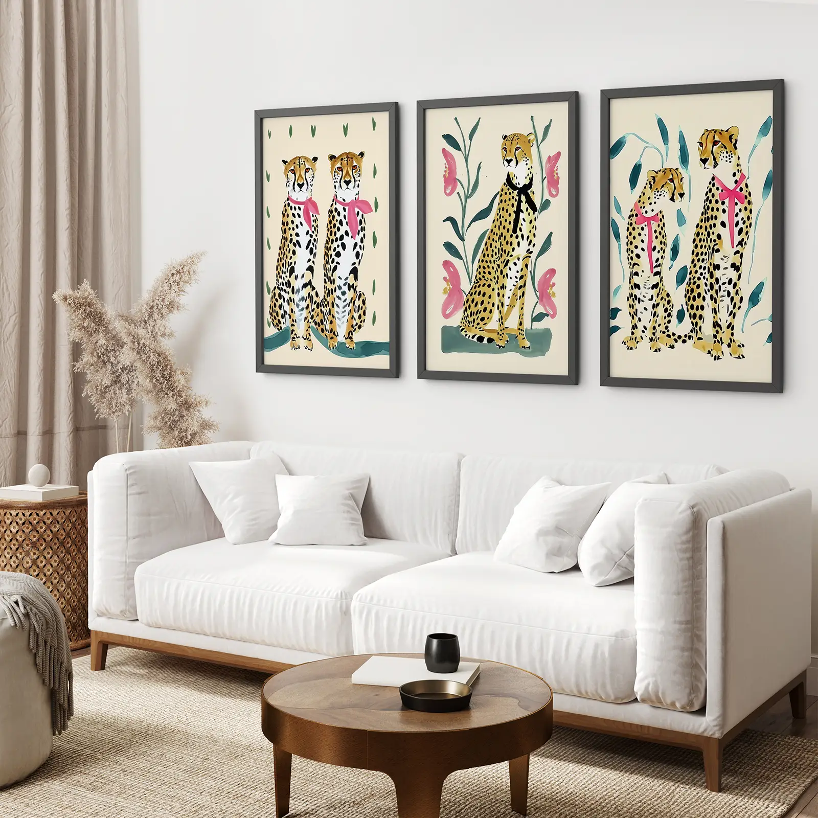 Funny Leopard Set. Modern Wall Art Prints. Beige & Pink - Image 7