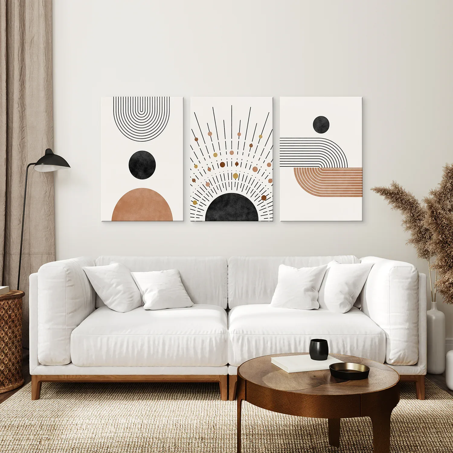 Geometric Boho Wall Art Set of 3 Pieces. Mid Century Style - Image 7