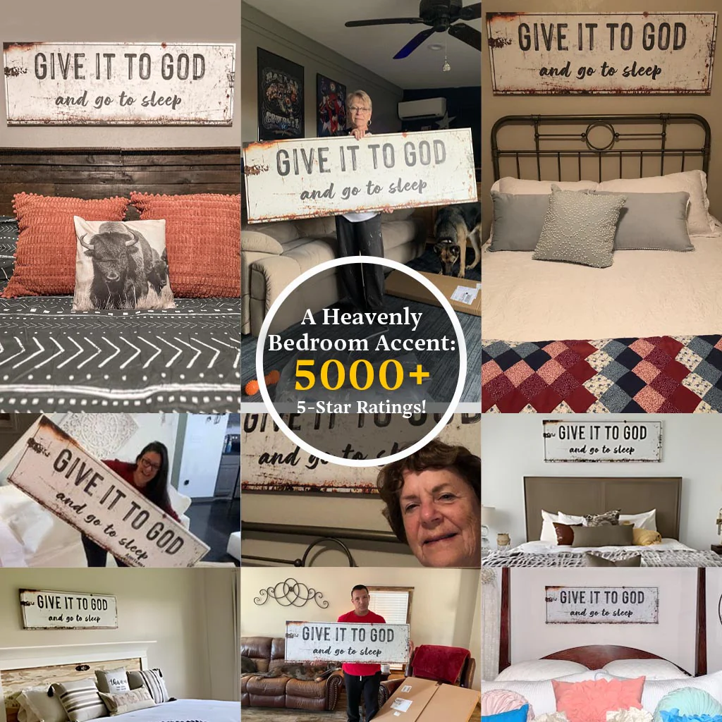 Give It to God and Go to Sleep – Rustic Christian Wall Art for Peaceful Nights - Image 6