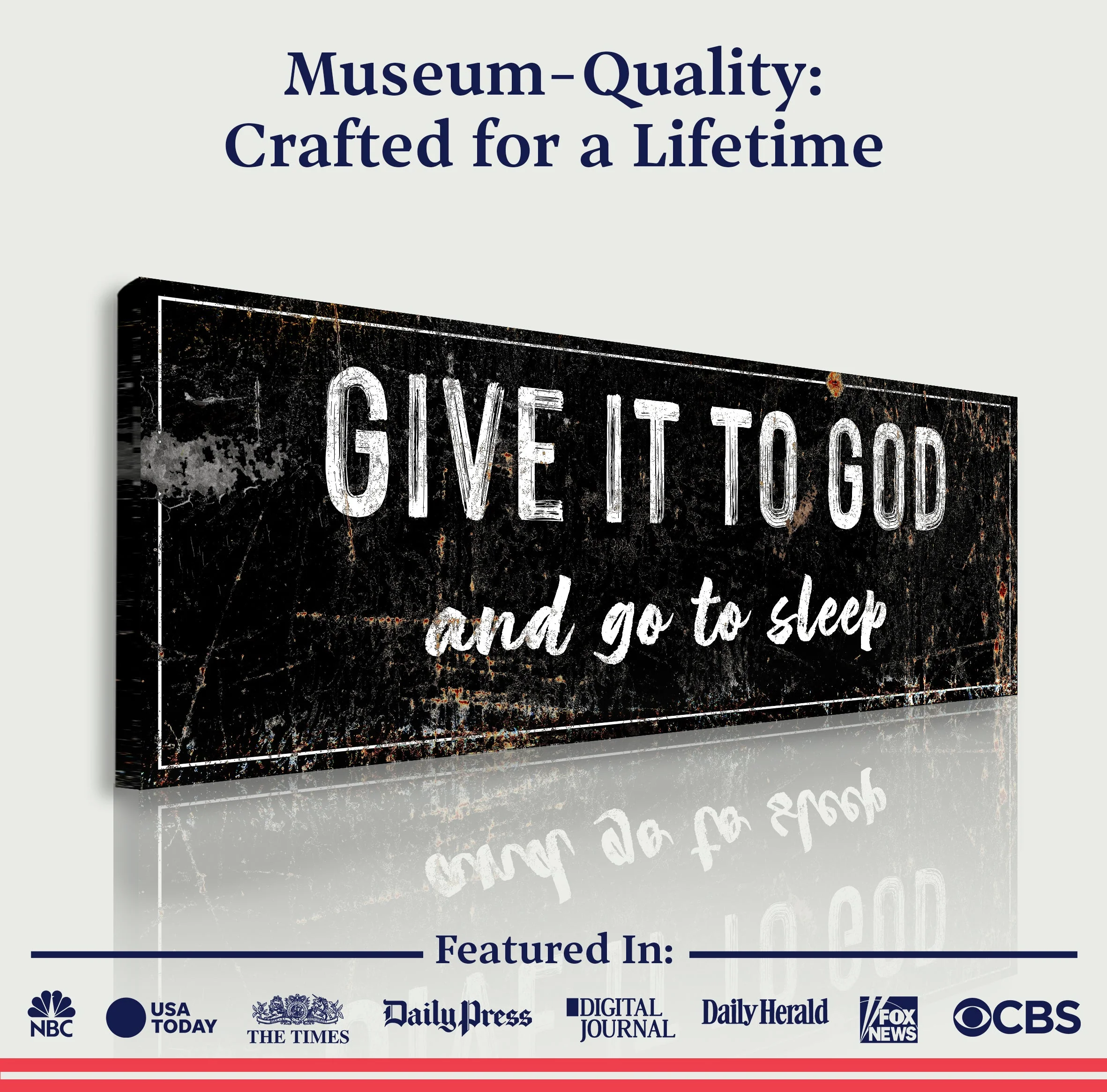 Give It To God And Go To Sleep Rustic Sign II - Image 3