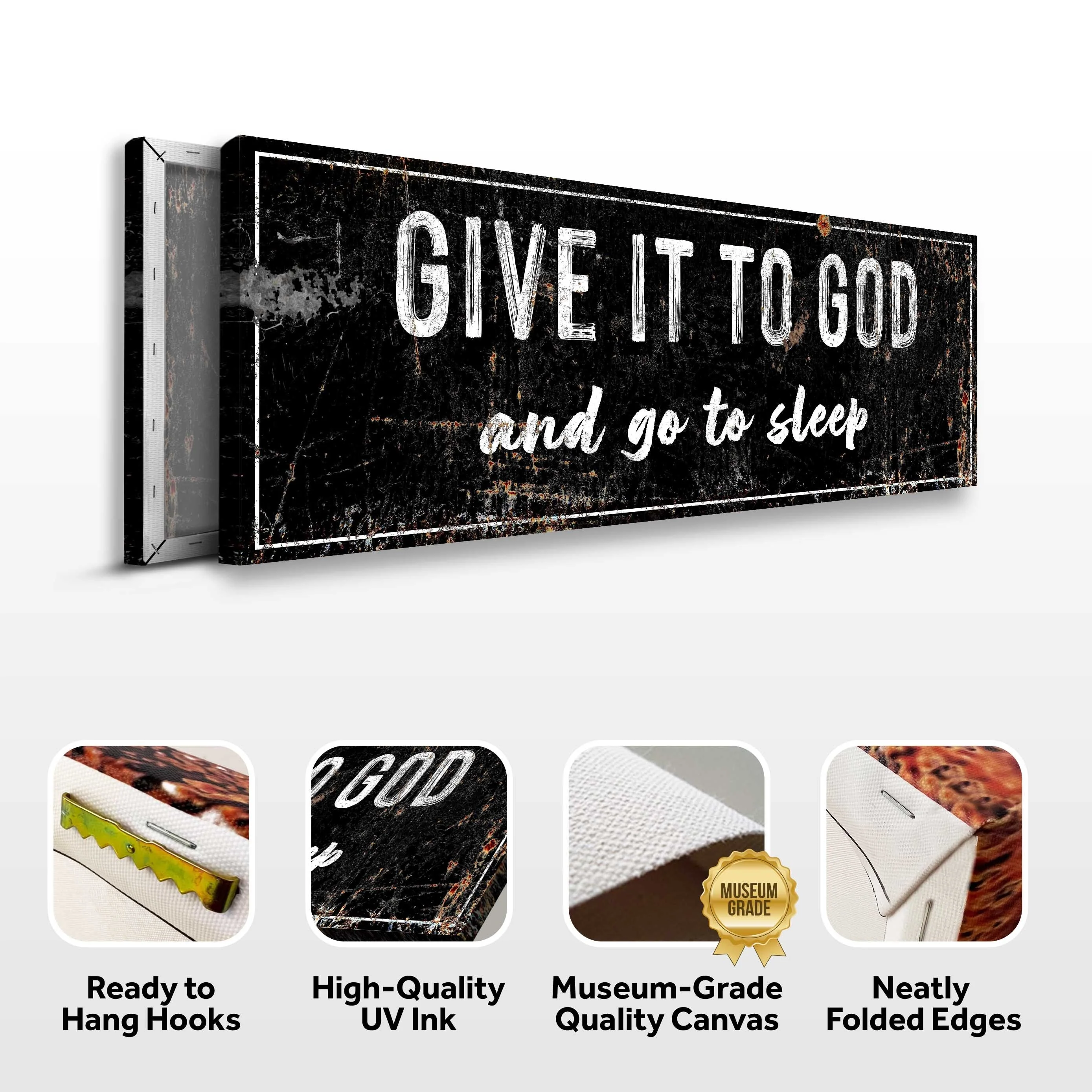 Give It To God And Go To Sleep Rustic Sign II - Image 4