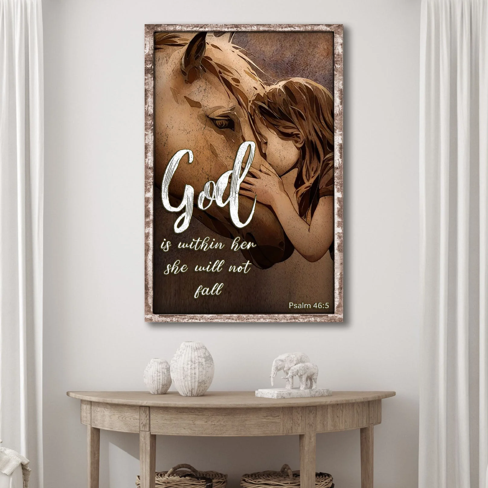God Is Within Her She Will Not Fall Psalm 46:5 Faith Sign IV - Image 2