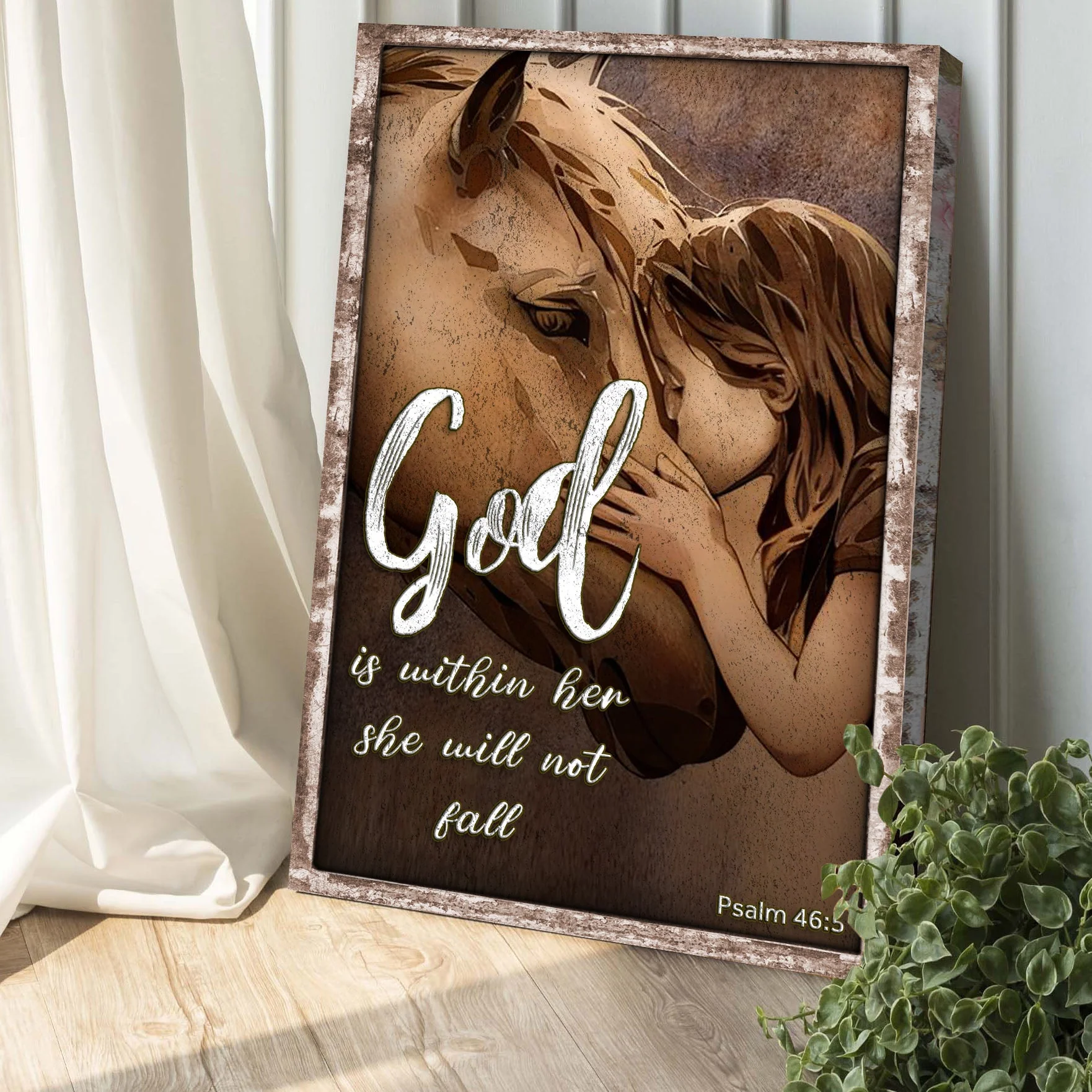 God Is Within Her She Will Not Fall Psalm 46:5 Faith Sign IV - Image 3