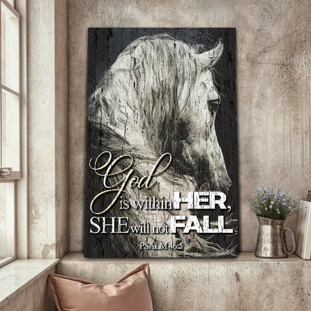 God Is Within Her She Will Not Fall Psalm 46:5 Faith Sign VI - Image 2