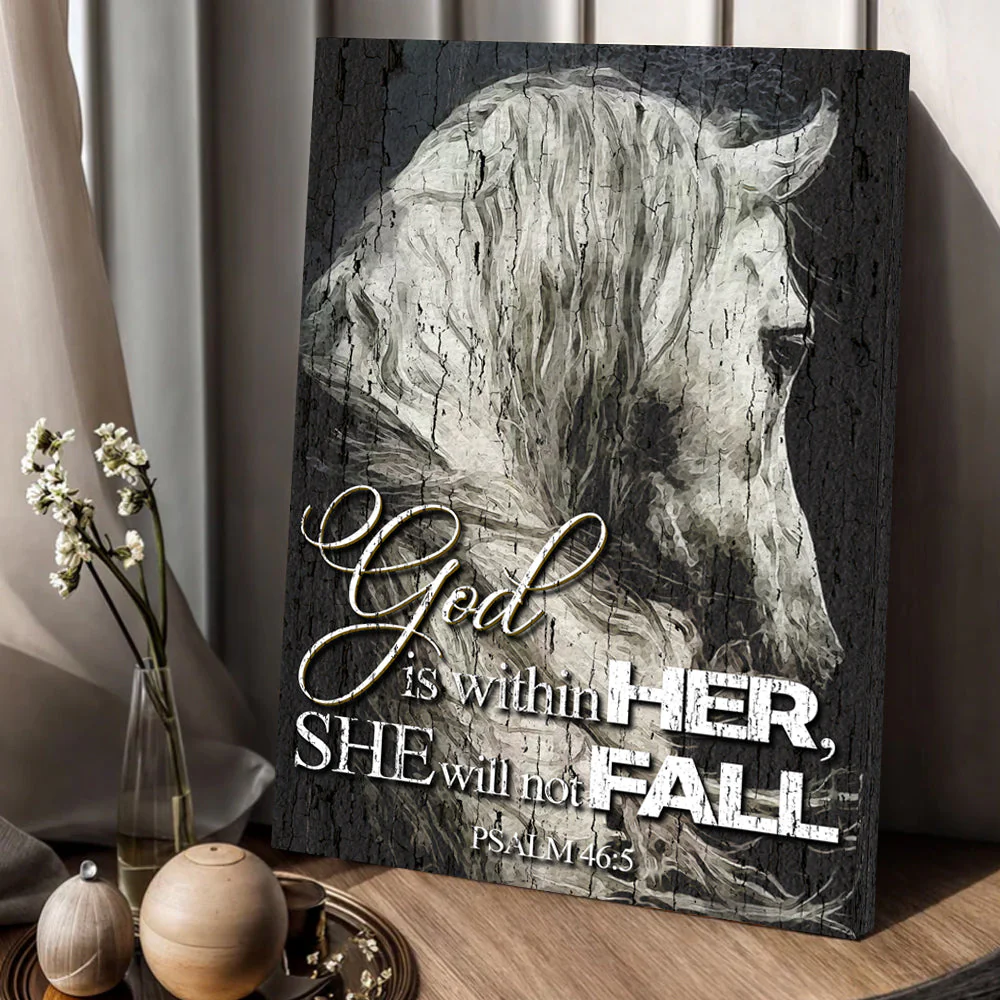 God Is Within Her She Will Not Fall Psalm 46:5 Faith Sign VI - Image 3