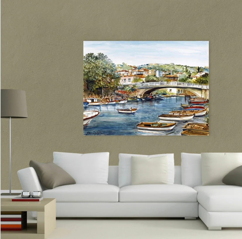 Goksu’da Kayiklar Kanvas Tablo 65cm-50cm - Image 2