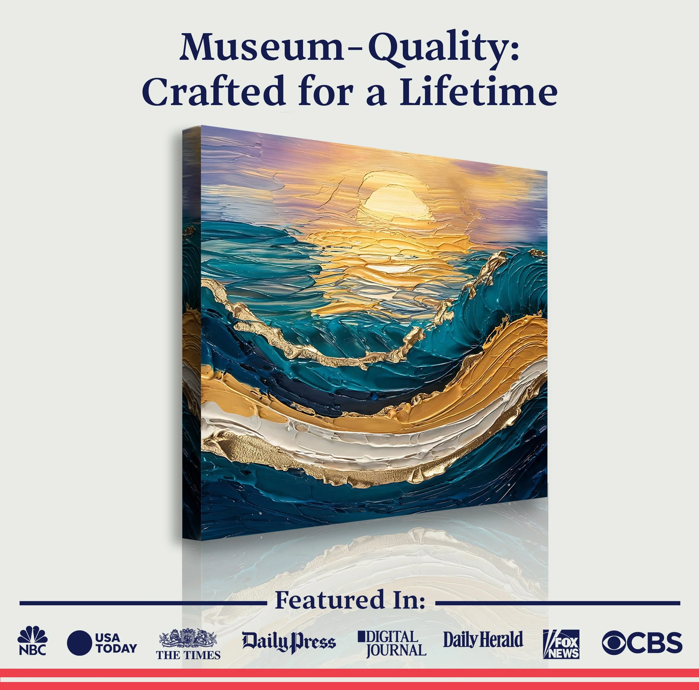 Golden Hour Impasto Wall Art - Image 6