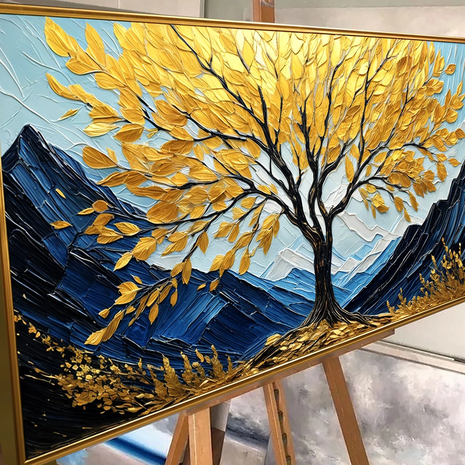 Golden Sanctuary Impasto Wall Art - Image 5