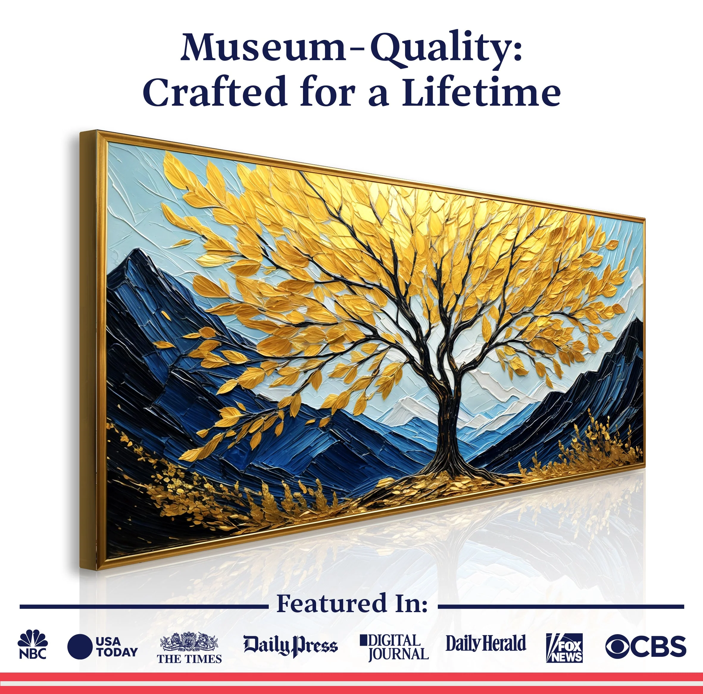 Golden Sanctuary Impasto Wall Art - Image 6