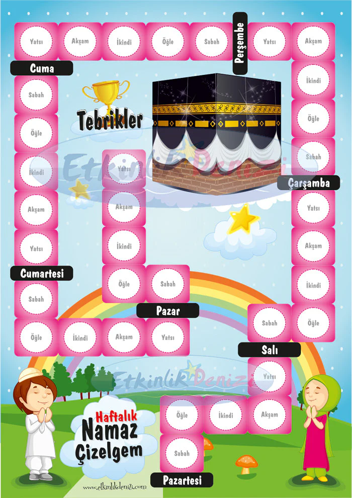 Haftalık Namaz Çizelgesi - Etiketsiz - Image 2