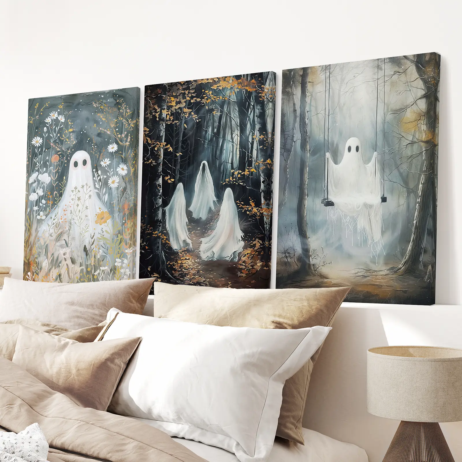 Halloween Ghost Print Trendy Gothic Home Decor - Image 5