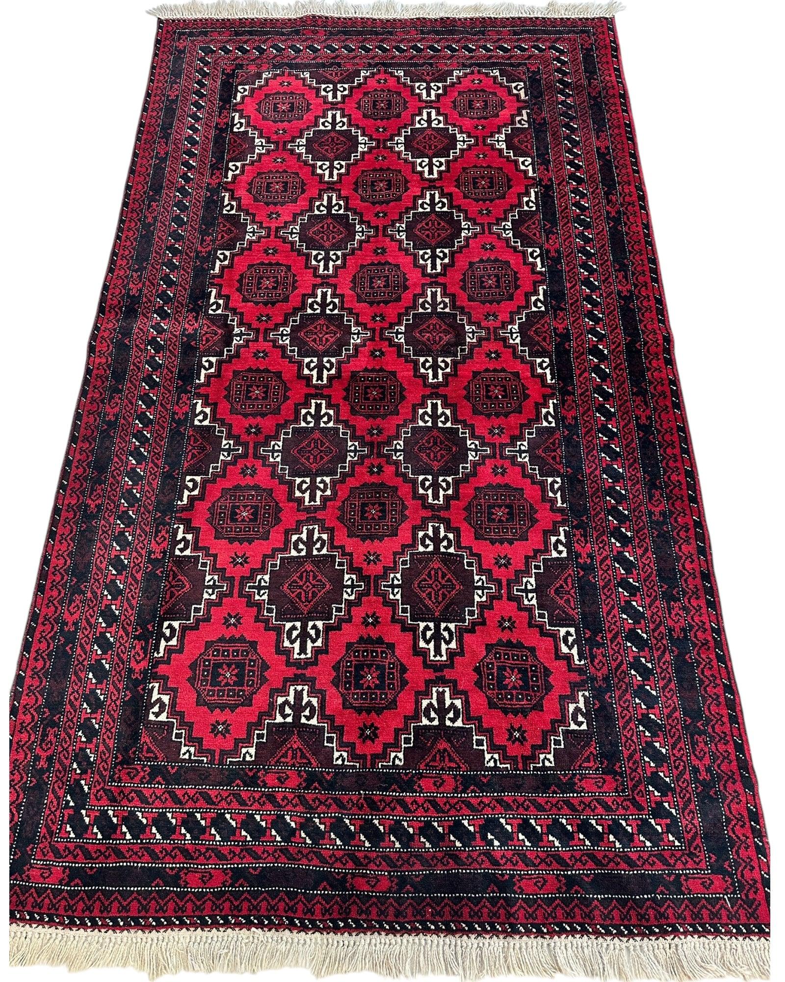 Hand-Knotted Afghani Baluch Wool Rug - 3’1” x 6’9” - Image 2