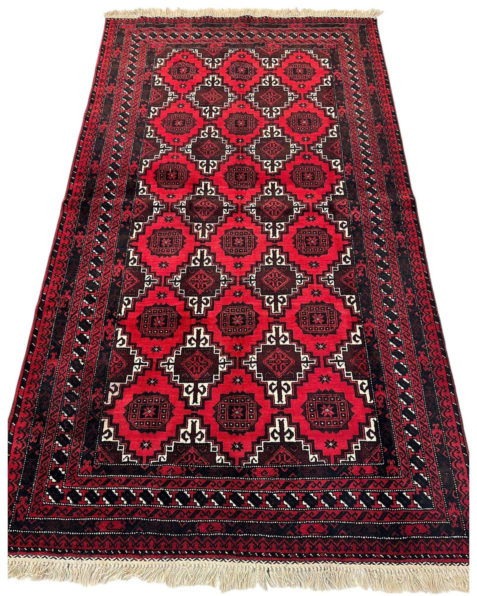 Hand-Knotted Afghani Baluch Wool Rug - 3’1” x 6’9” - Image 3