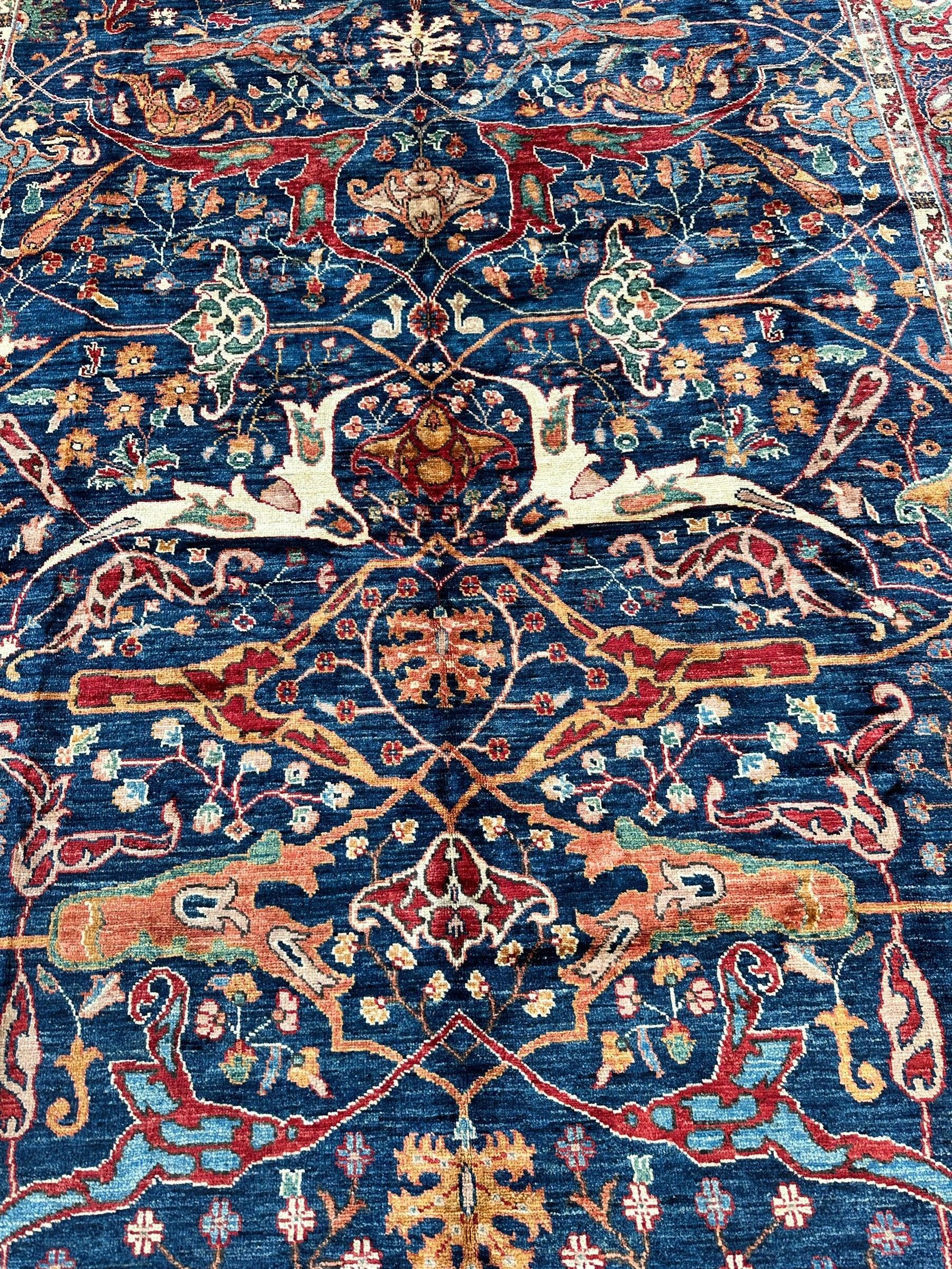 Hand-Knotted Afghani Bidjar Ghazni Wool Rug – 6'7" x 9'10" – Elegant Floral Design - Image 4