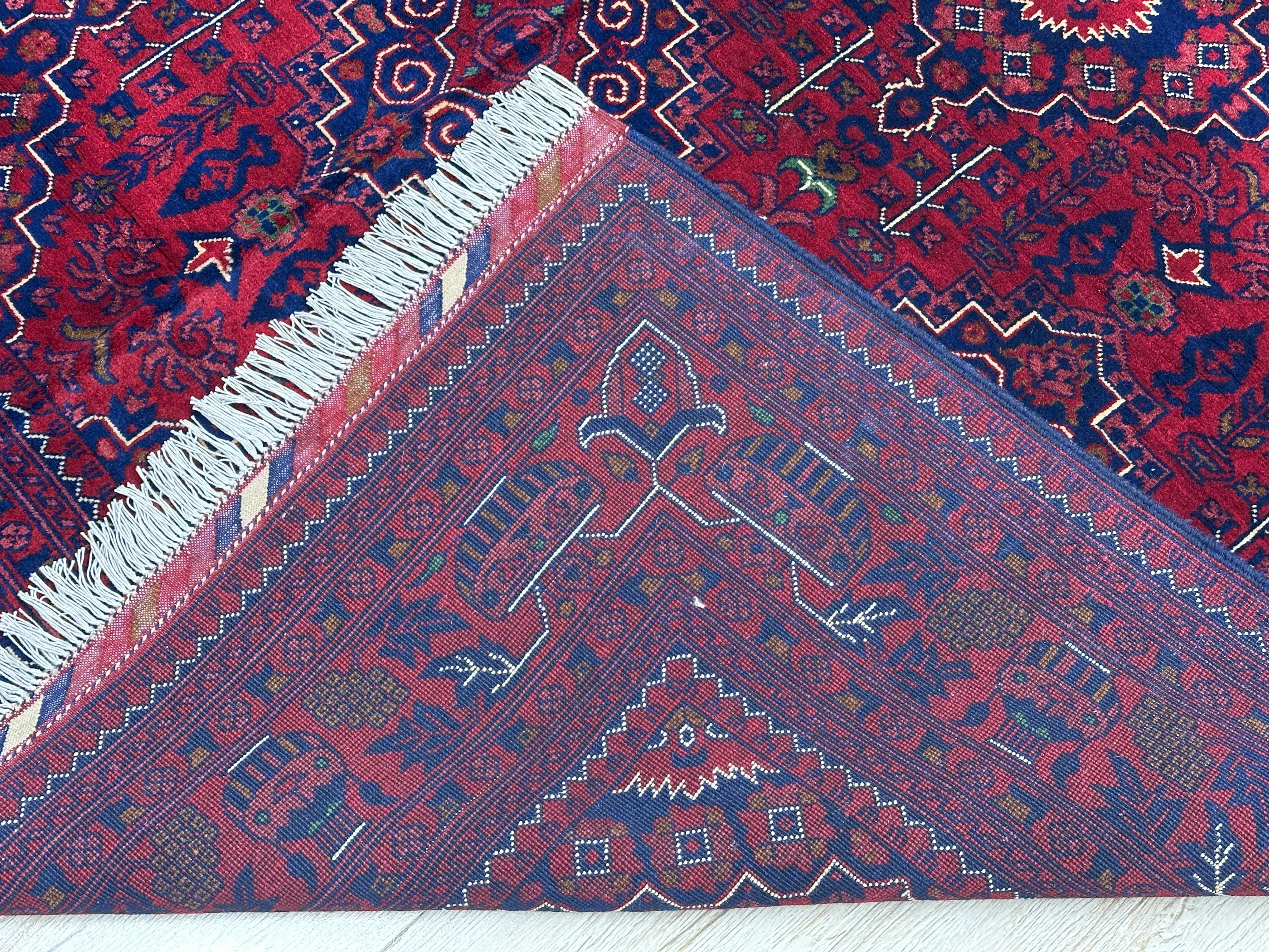 Hand-Knotted Afghani Zerkhaki Wool Rug – 6’7″ x 9’8″ - Image 3