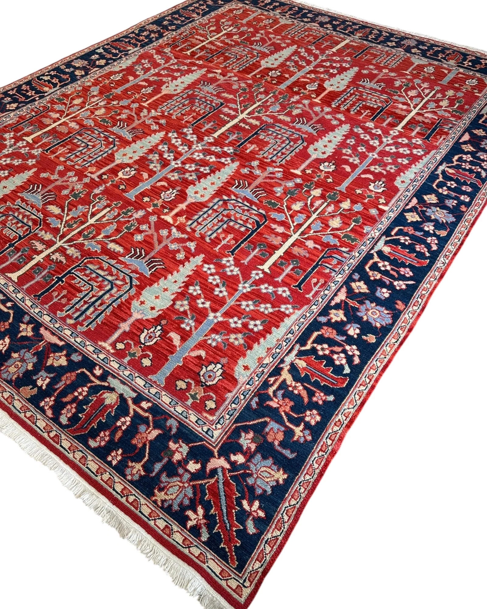 Handwoven Soumak Multicolor Wool Area Rug – 8’ x 10’ - Image 7
