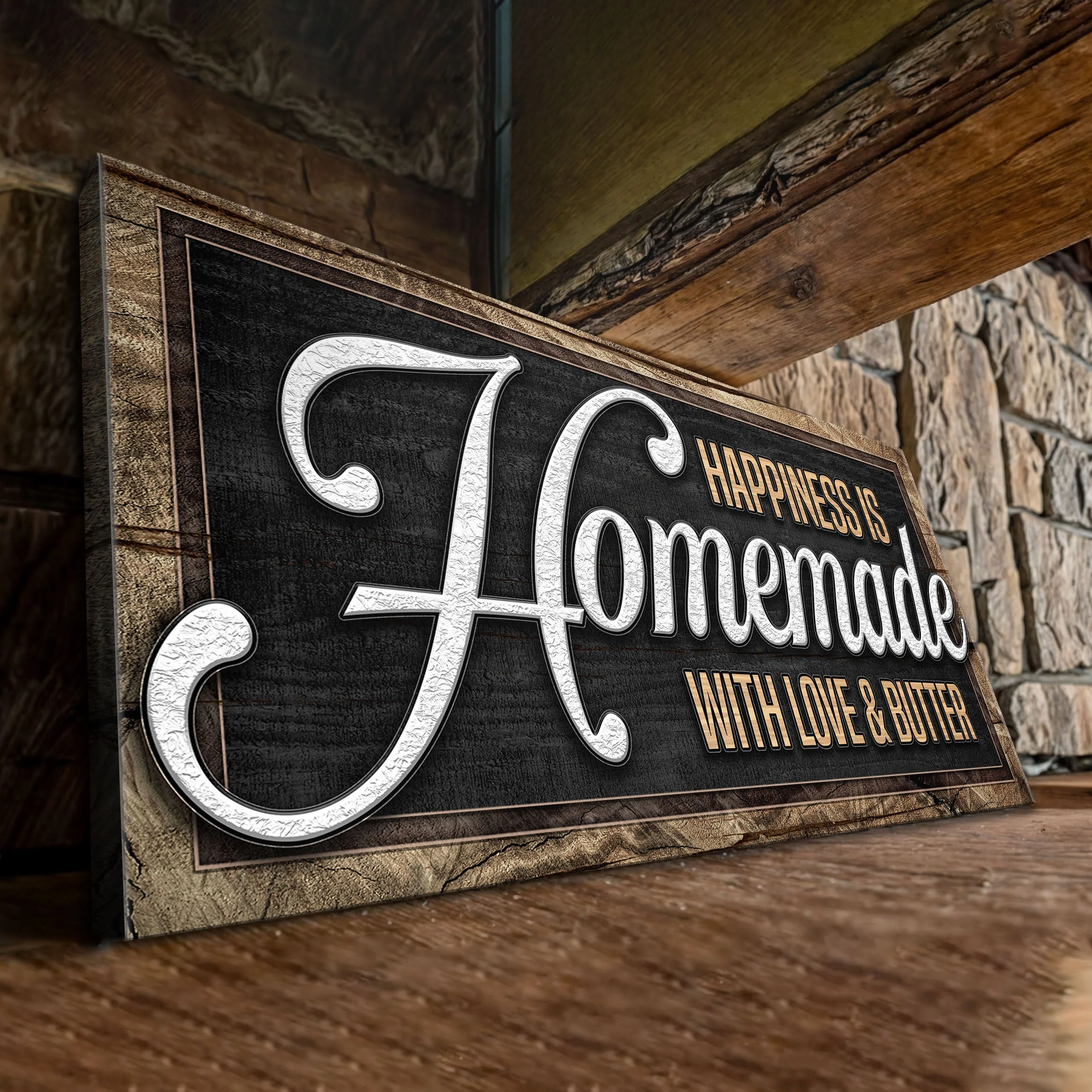Happiness Is Homemade With Love And Butter Sign II - Image 4